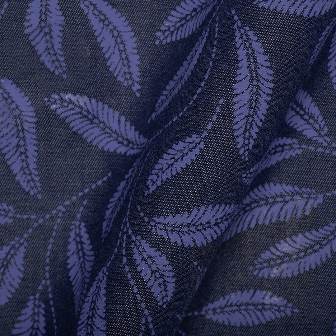 Navy Leaf Print - Larimars Clothing Men's Formal and casual wear shirts