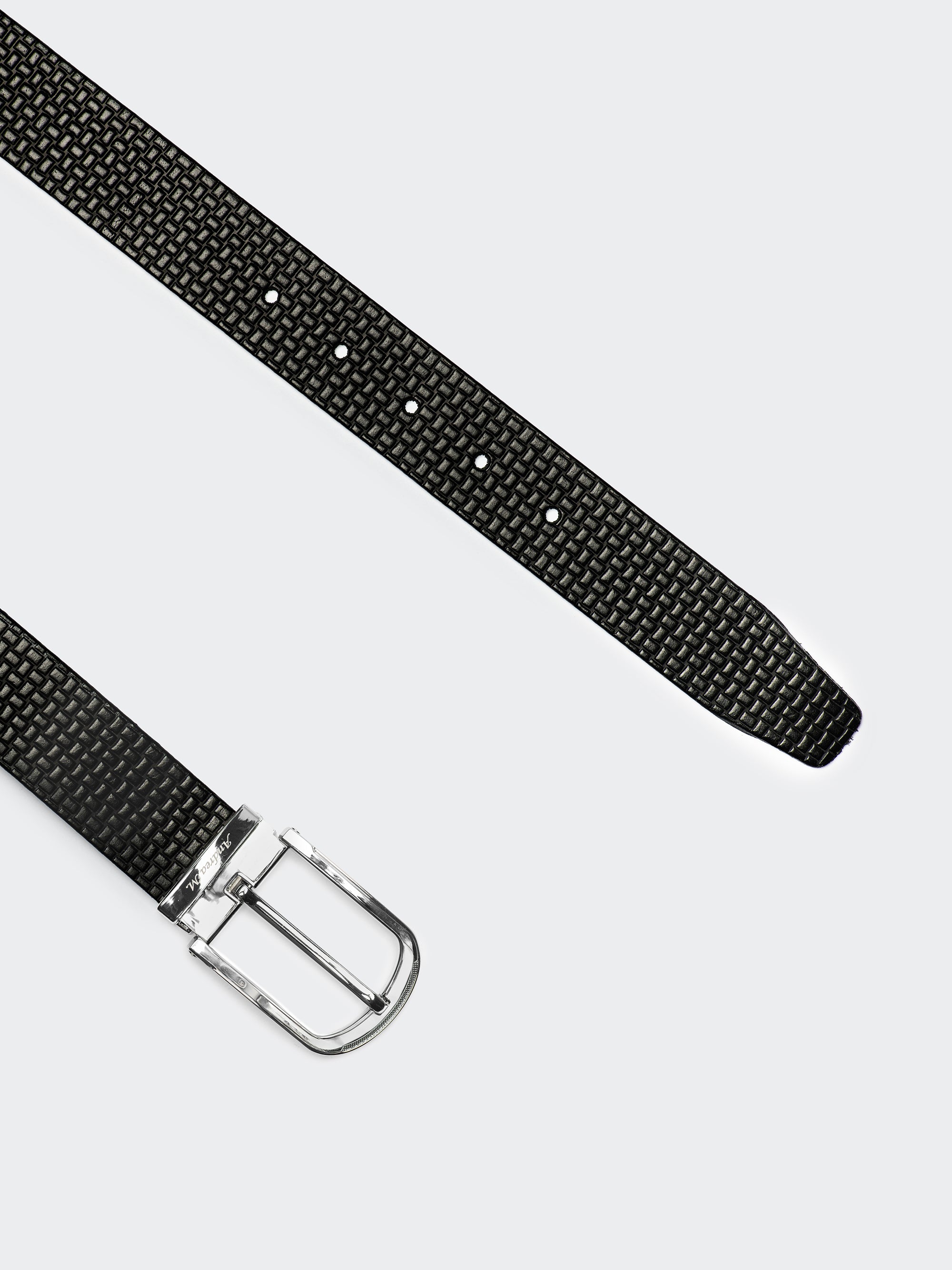 Black Texture - Italian Leather Belt