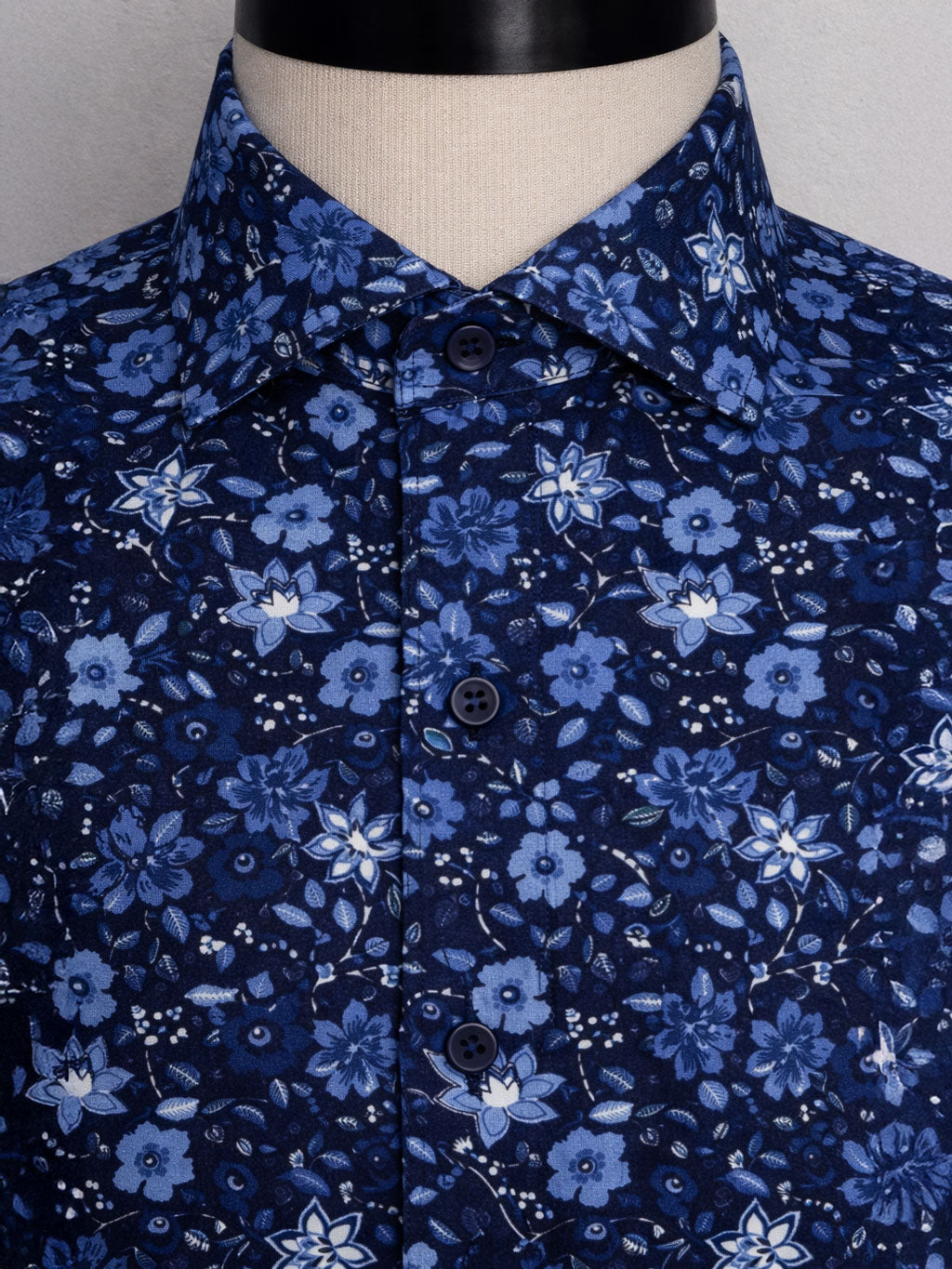 Noir Flora Navy Print | Cotton Shirt