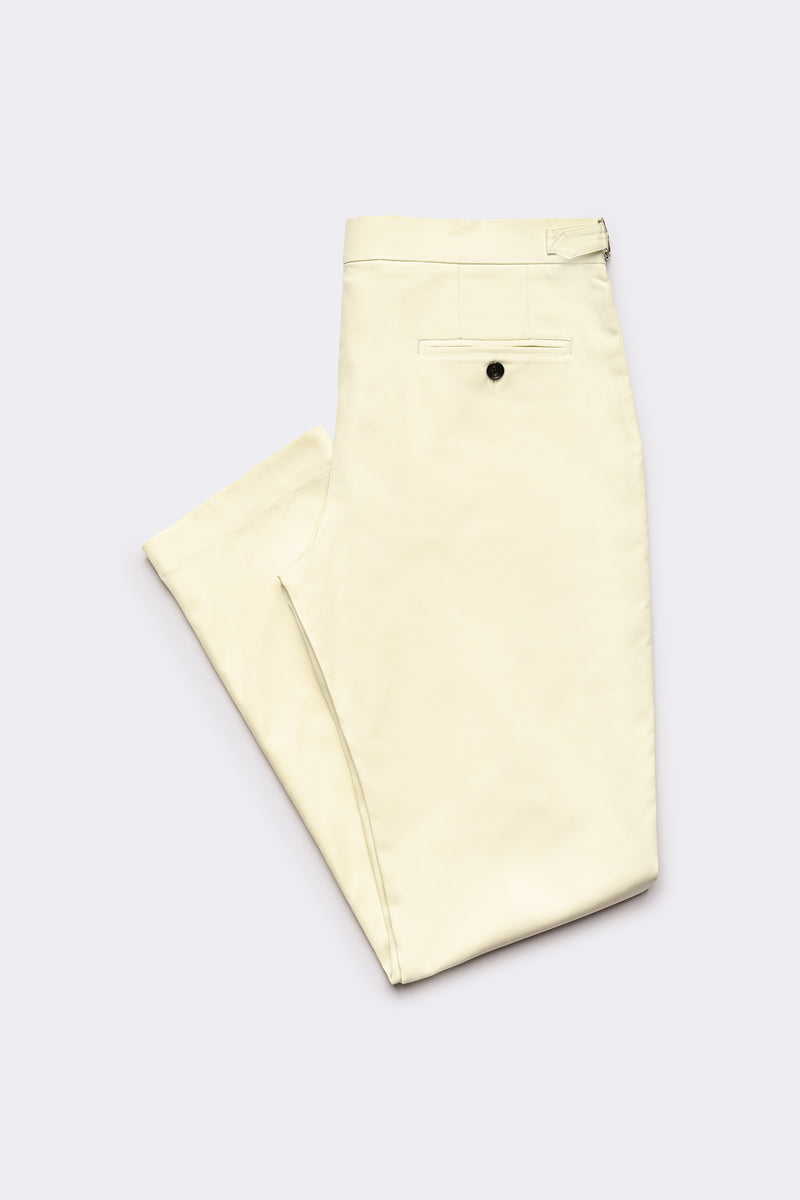 Cream Cotton Chino | Side Tabs