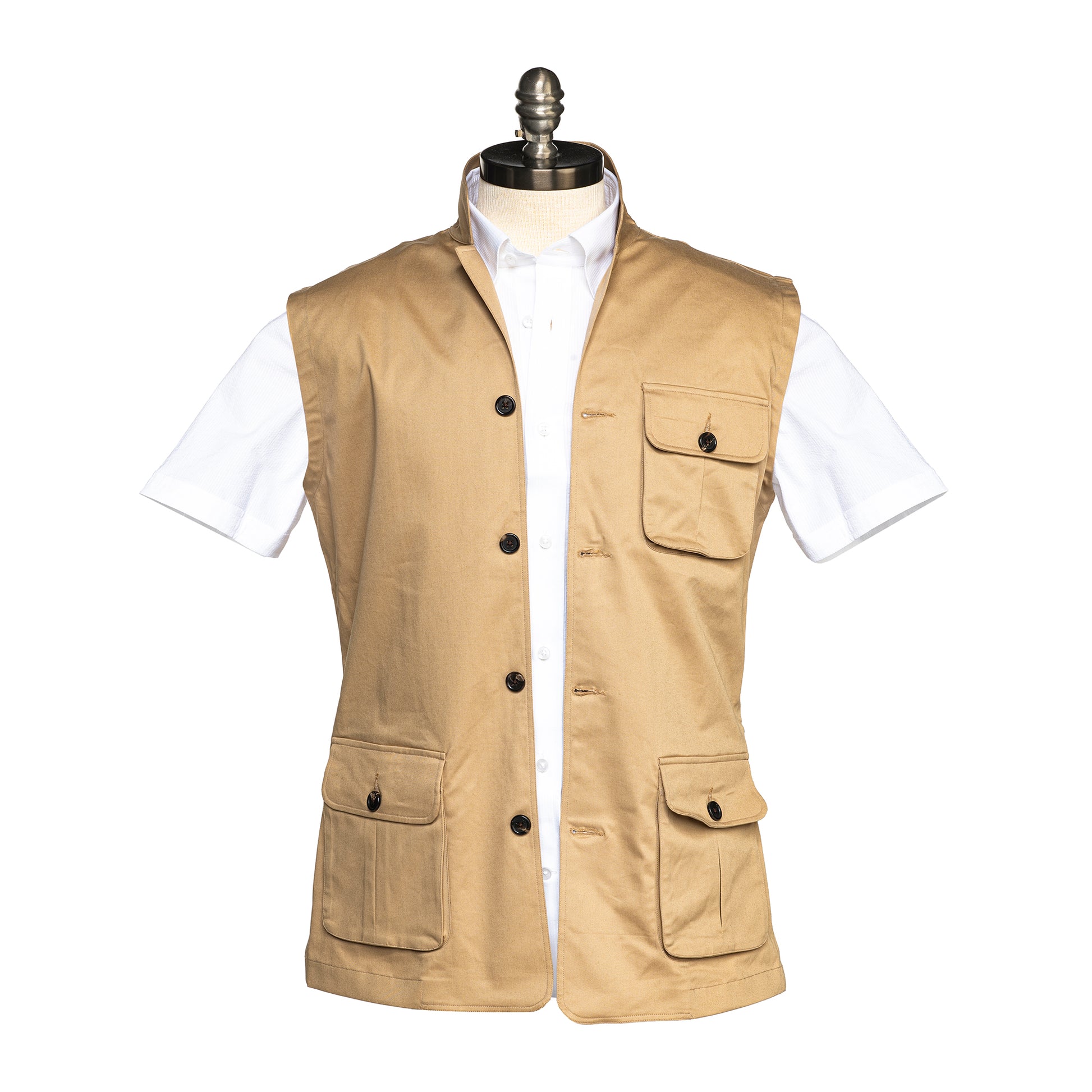 3 Pocket Utility Vest in Beige color.