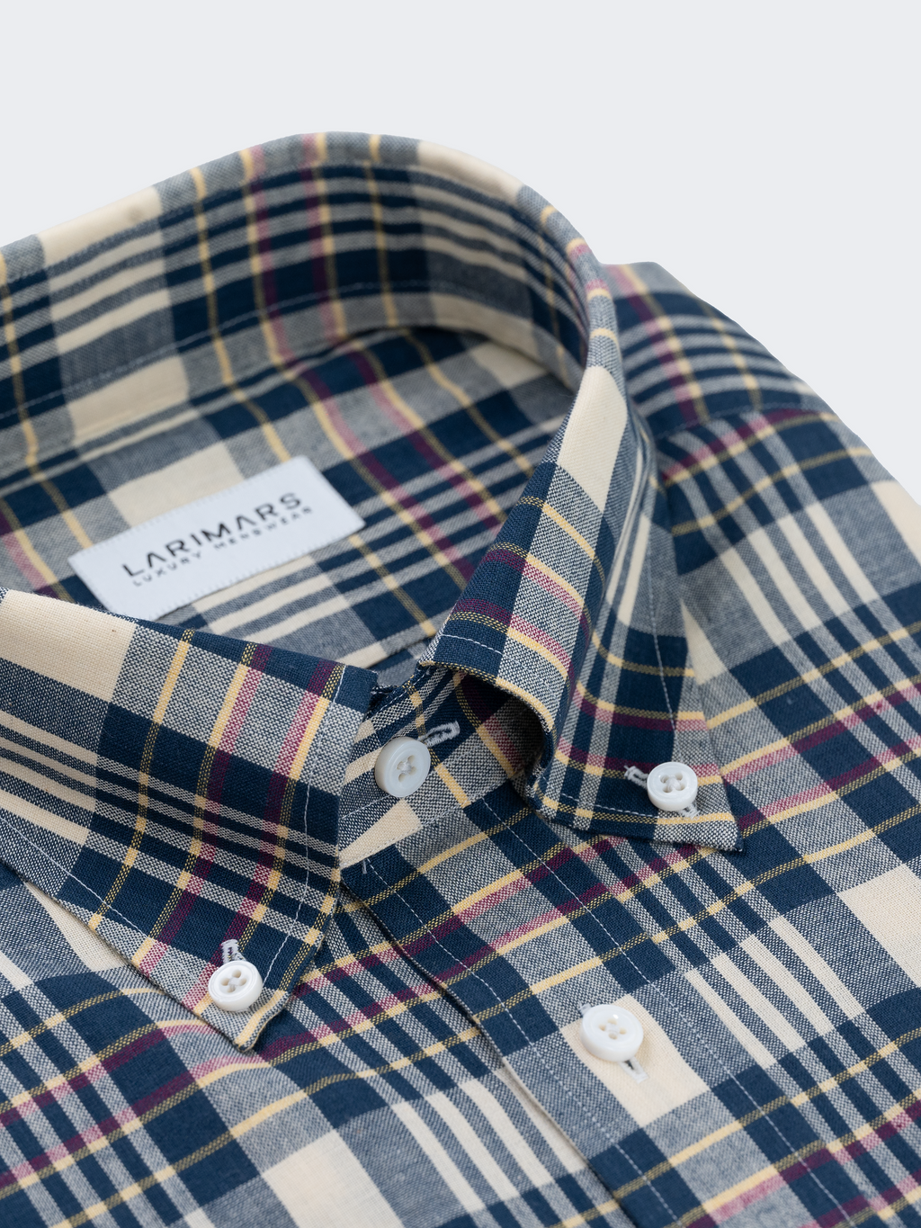 Cream & Blue Madras Check