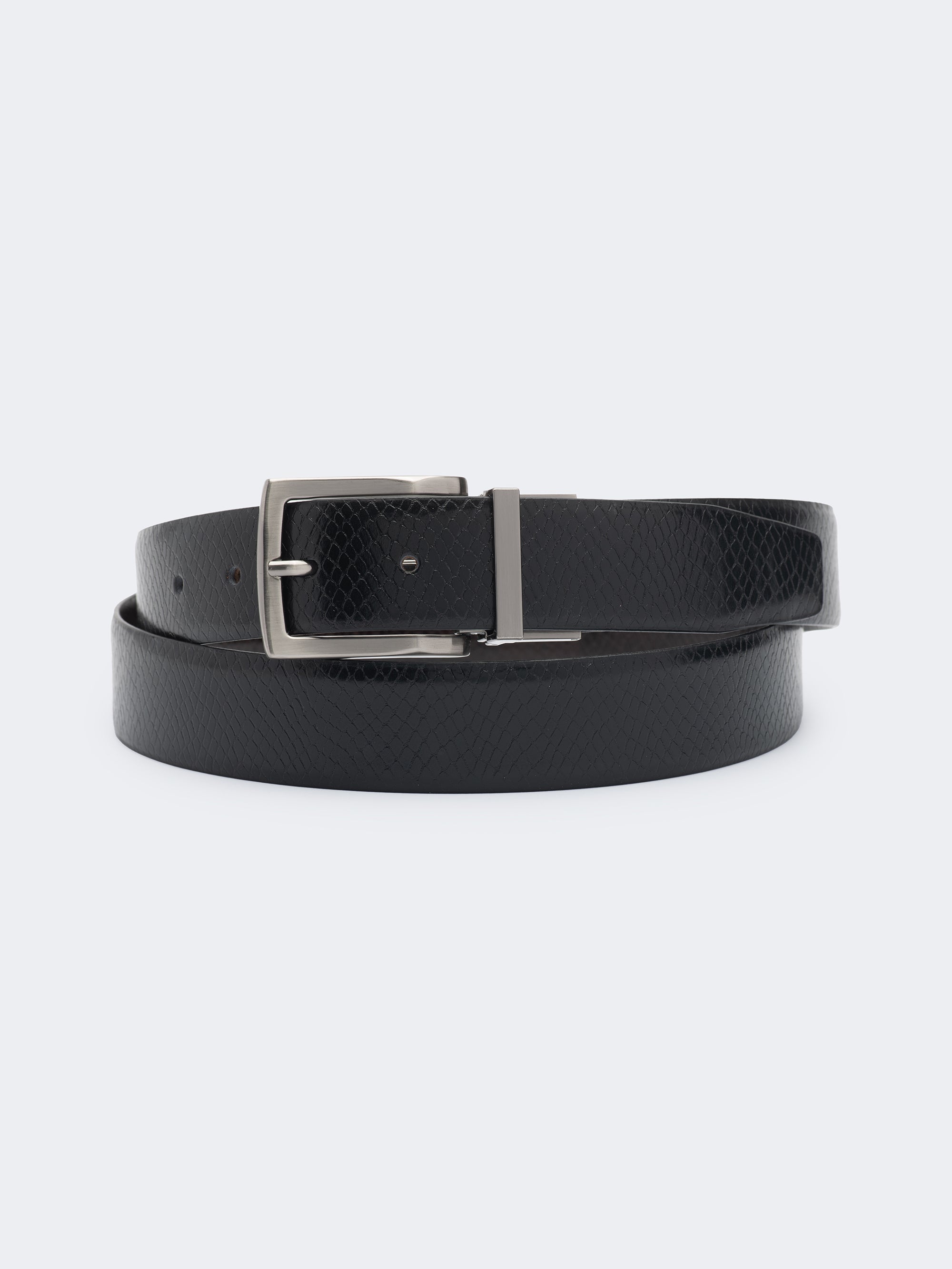 Black Snake Pattern - Italian Leather Belt