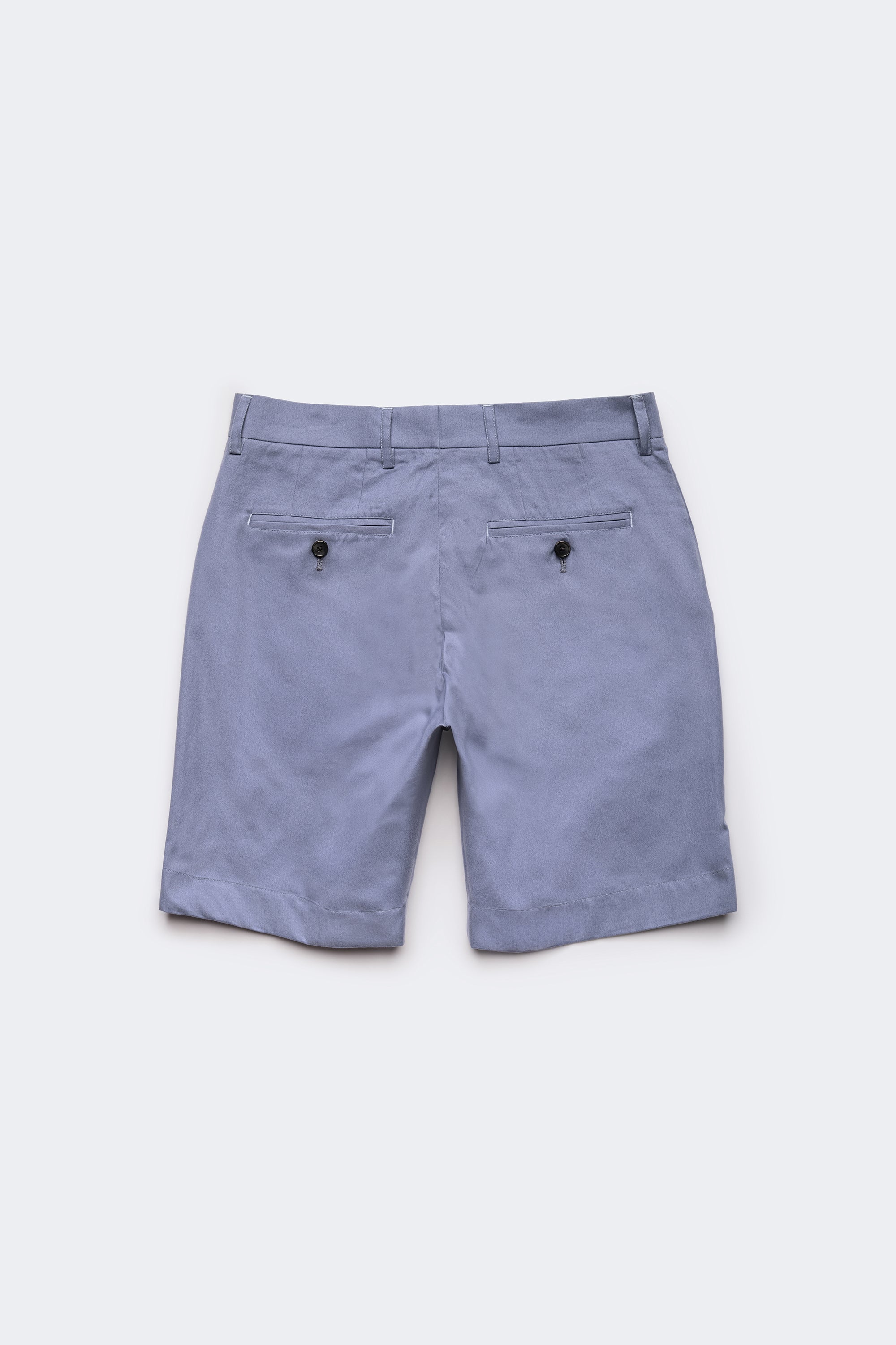 Slate Blue Cotton Short | Belt Loops