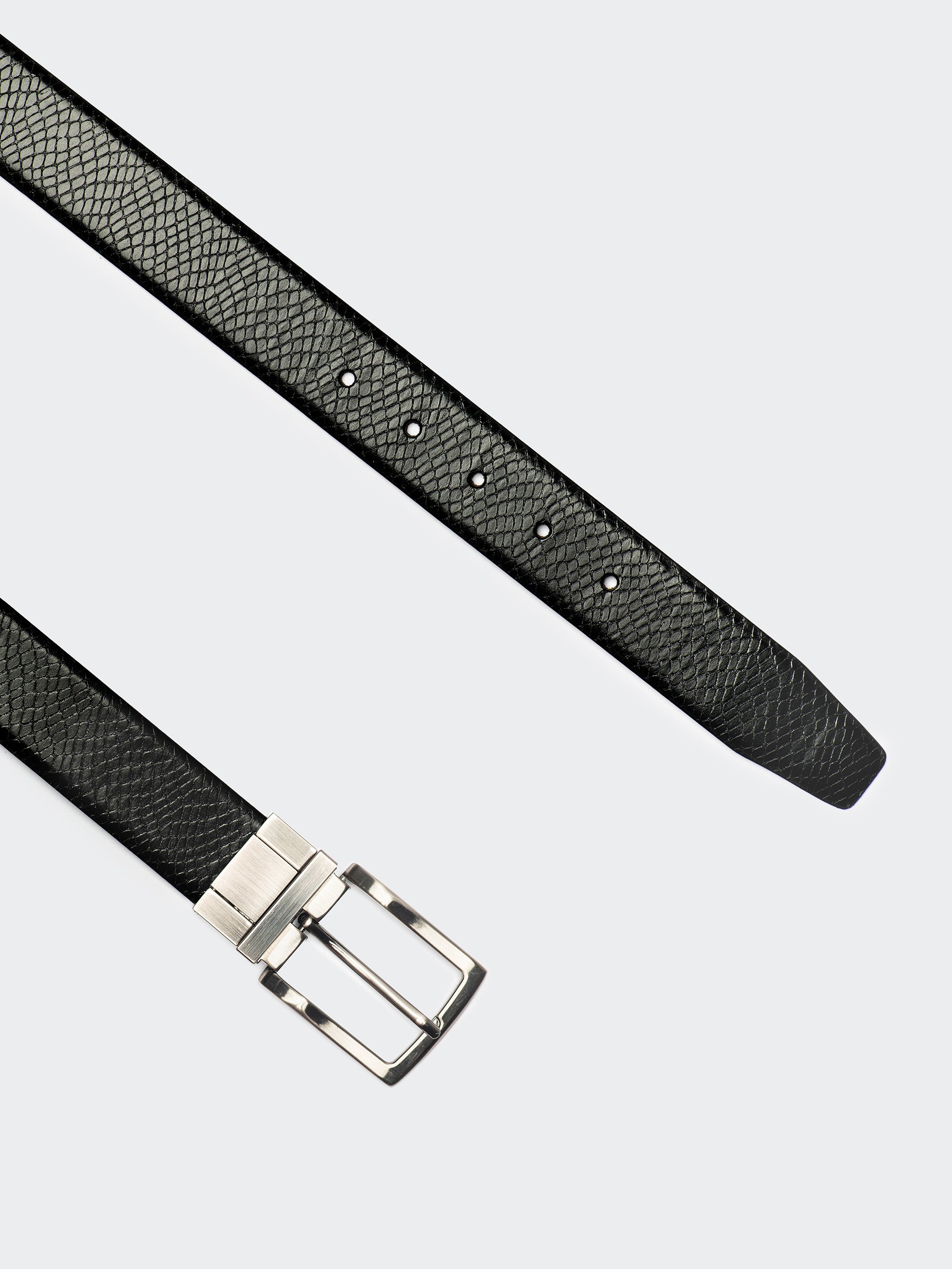 Black Snake Pattern - Italian Leather Belt