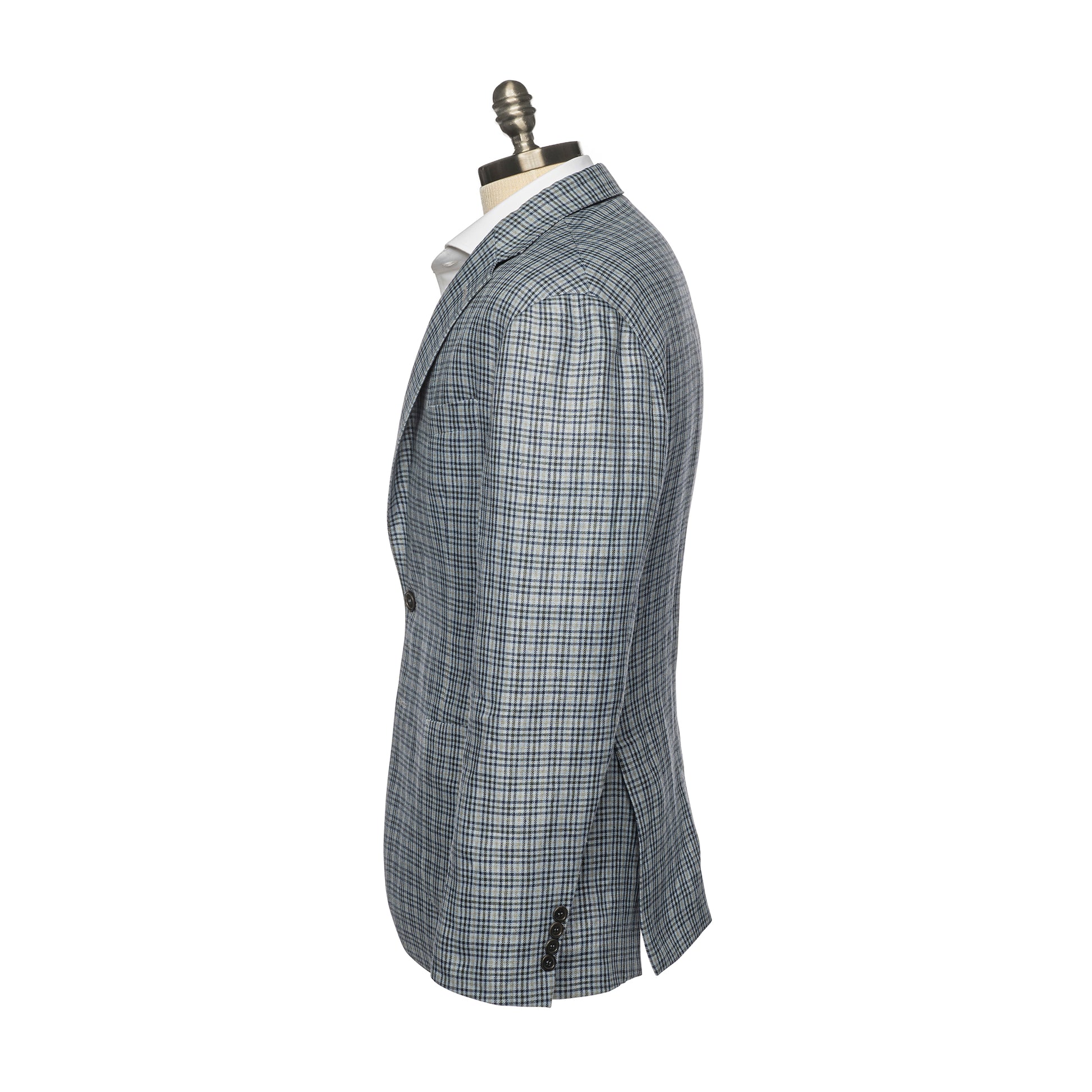 Blue And Navy Multi Check Jacket for Men