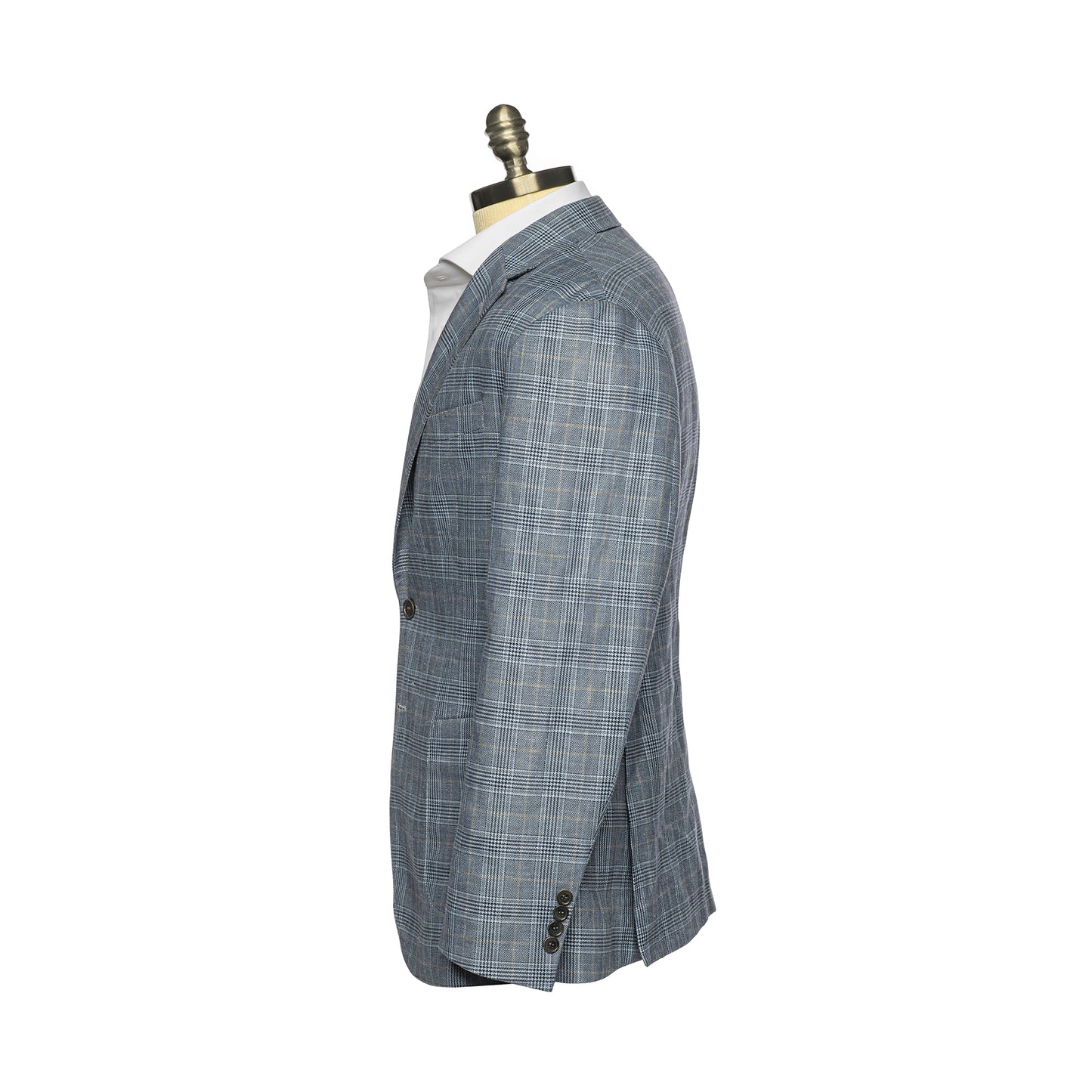 Blue & Navy Multi Check Unstructured Jacket
