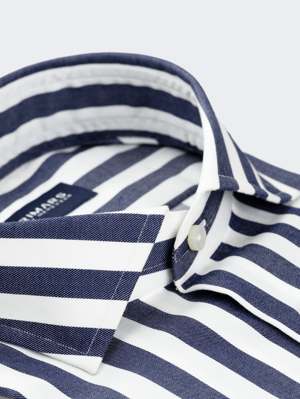 Navy Blue Wide Stripe | Cotton Shirt