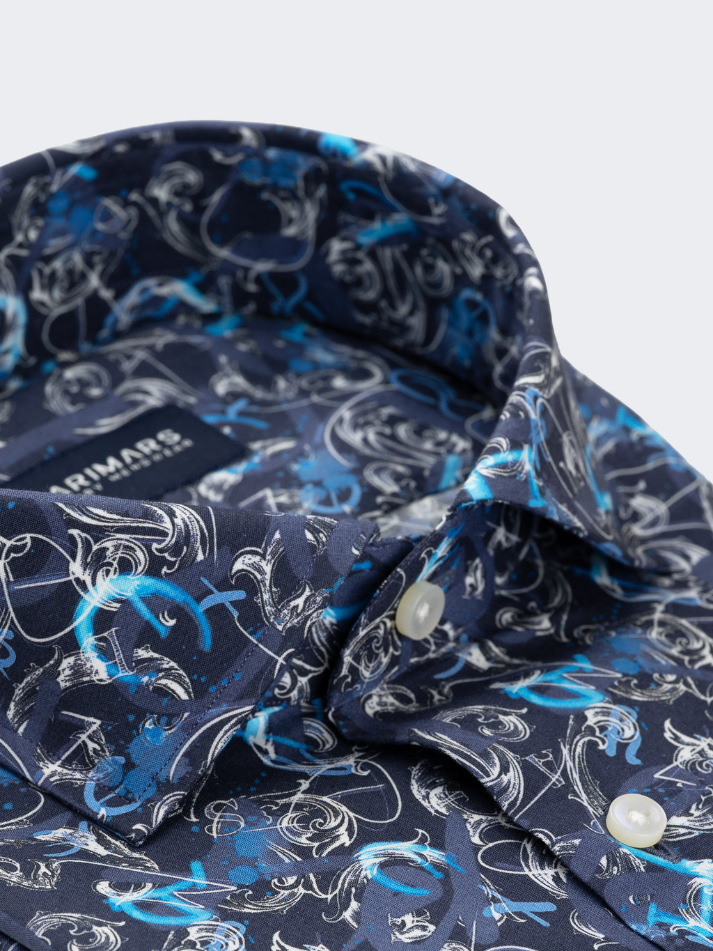 Blue and White Paisley Print | Cotton Shirt