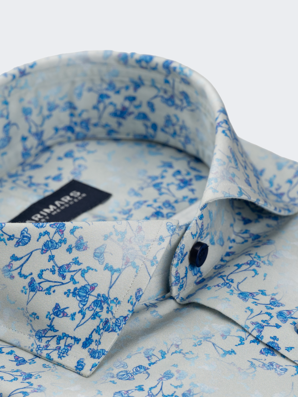 Blue Botanical Print | Cotton Shirt