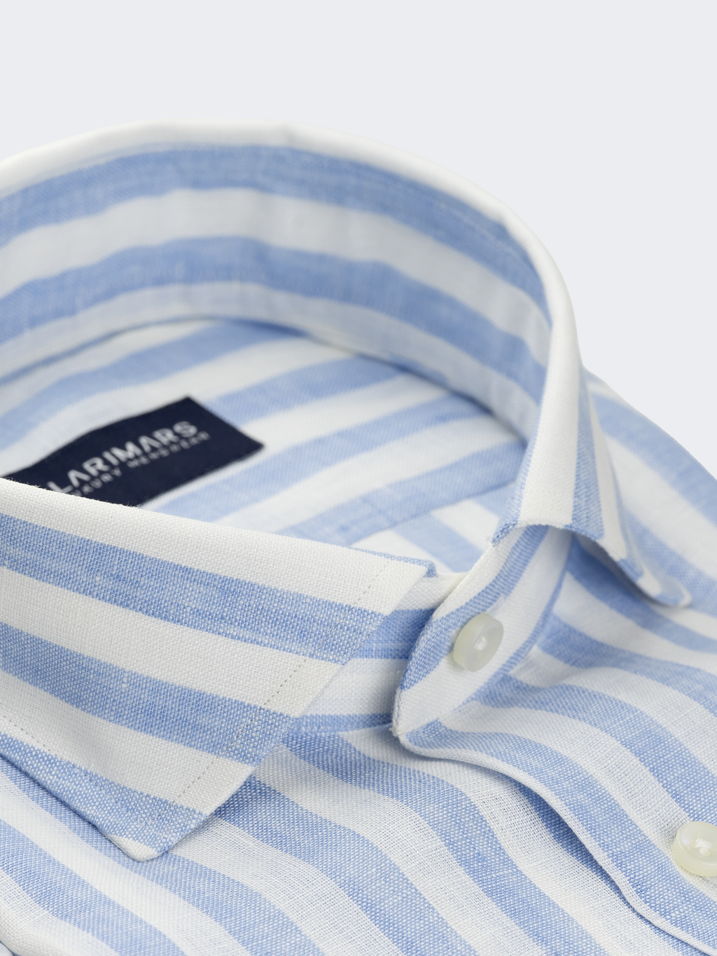 Light Blue Wide Stripe | Linen Shirt