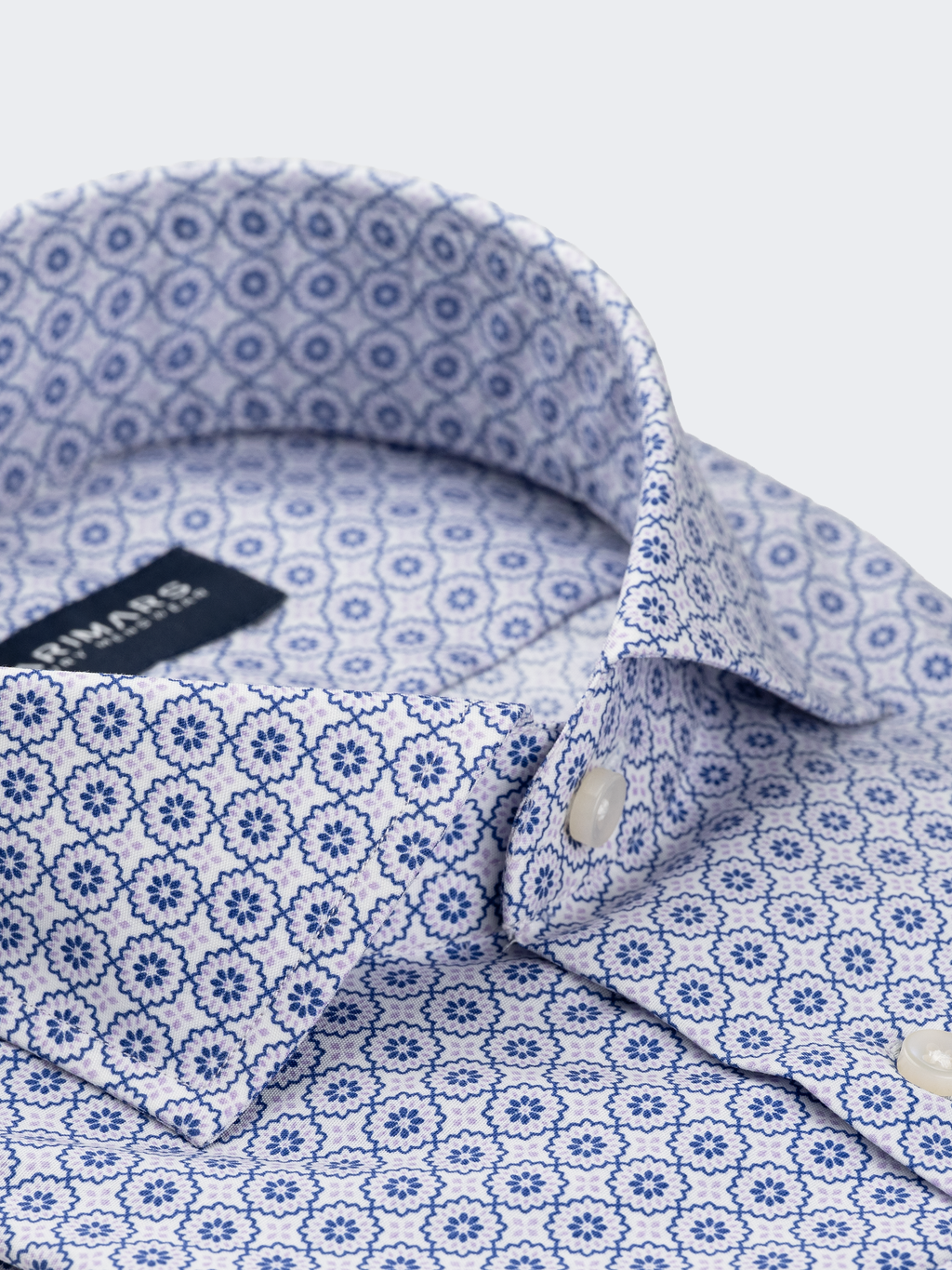 Blue Quatrefoil Print | Cotton Shirt