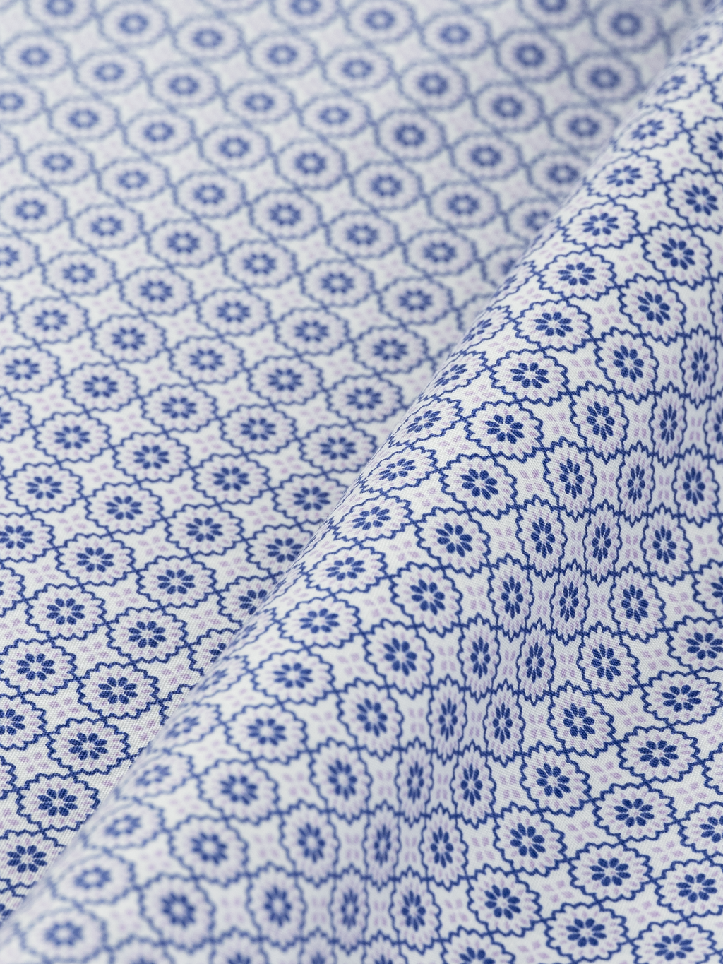 Blue Quatrefoil Print | Cotton Shirt