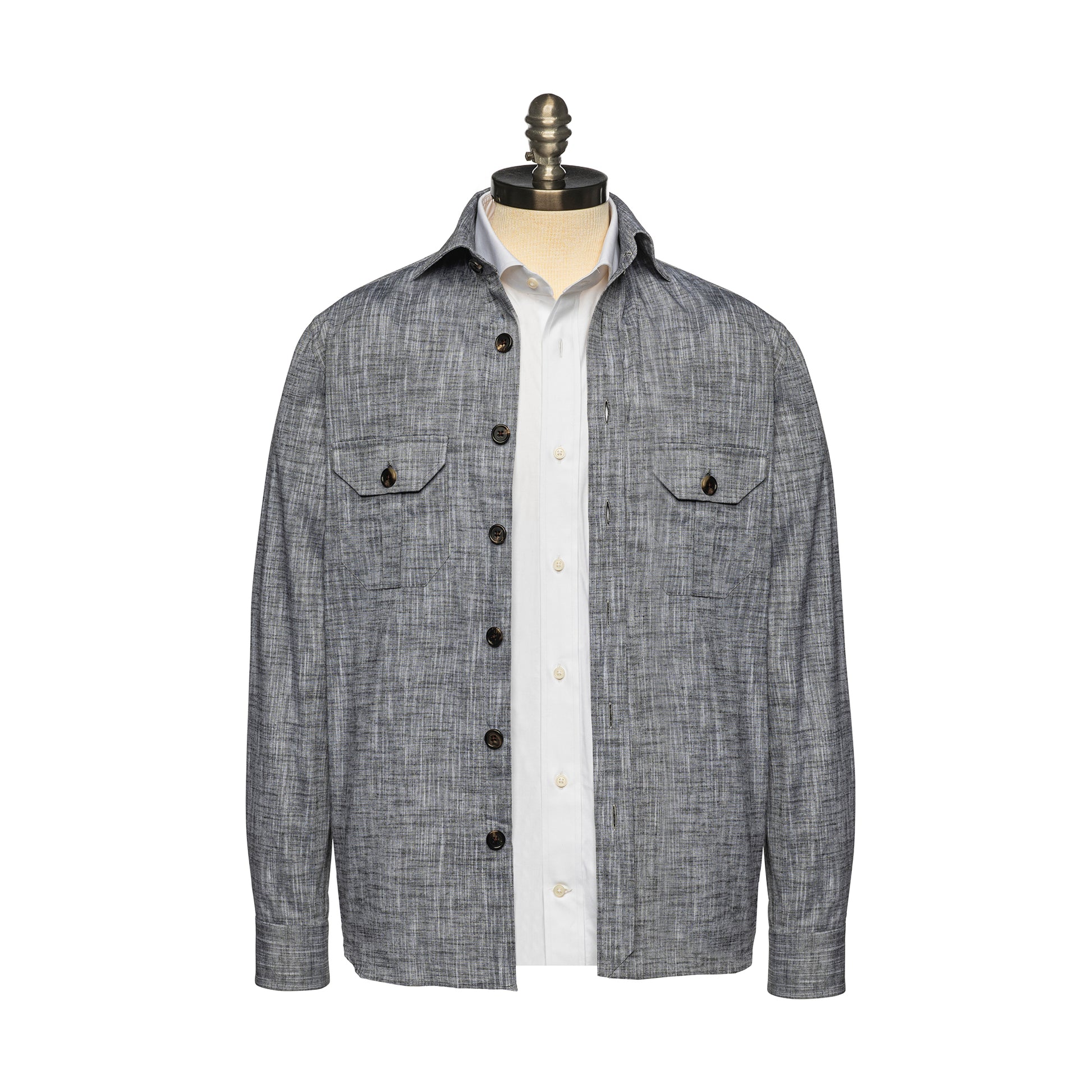 Grey Linen Over Shirts for Men