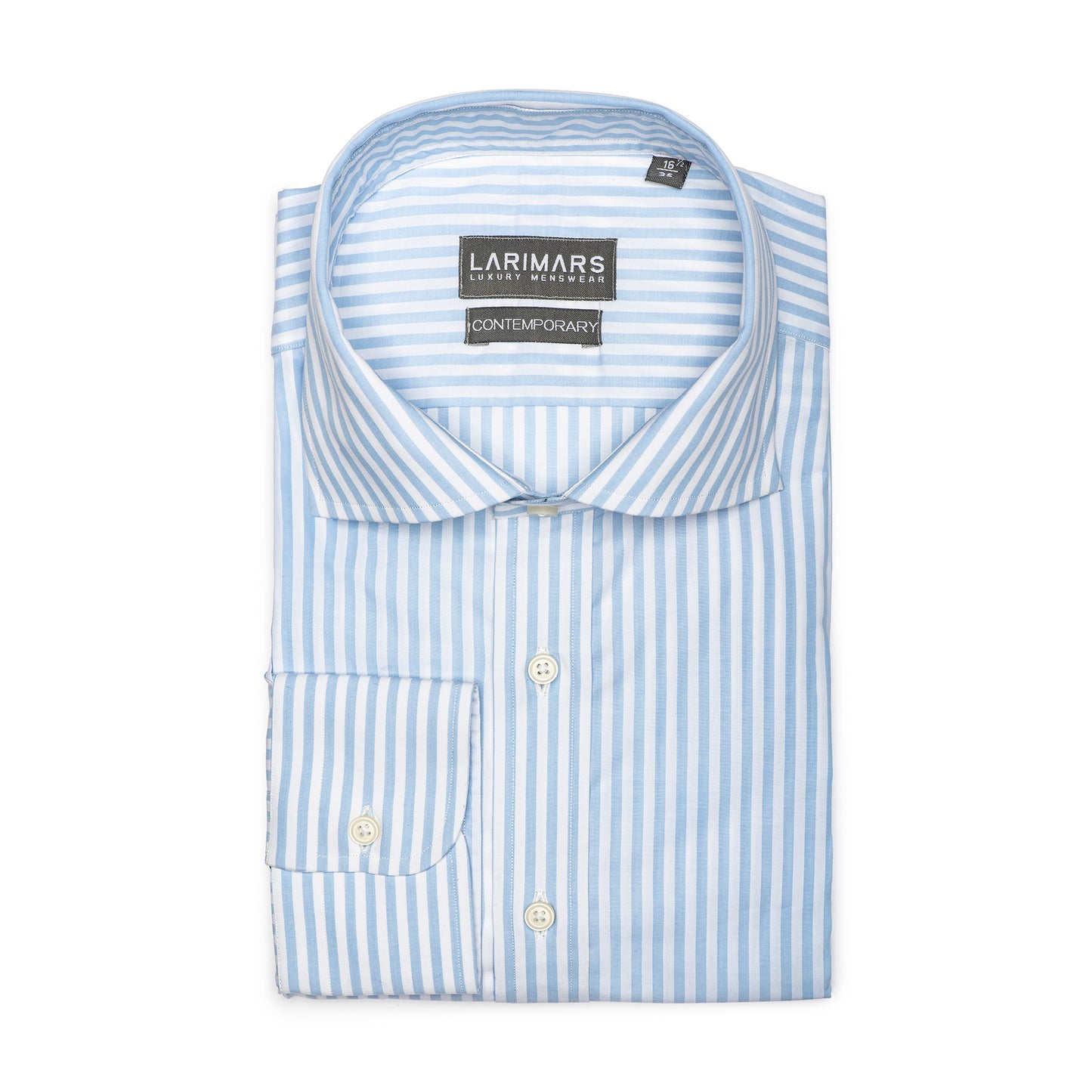 Light Blue Stripe Cotton Shirt for Men