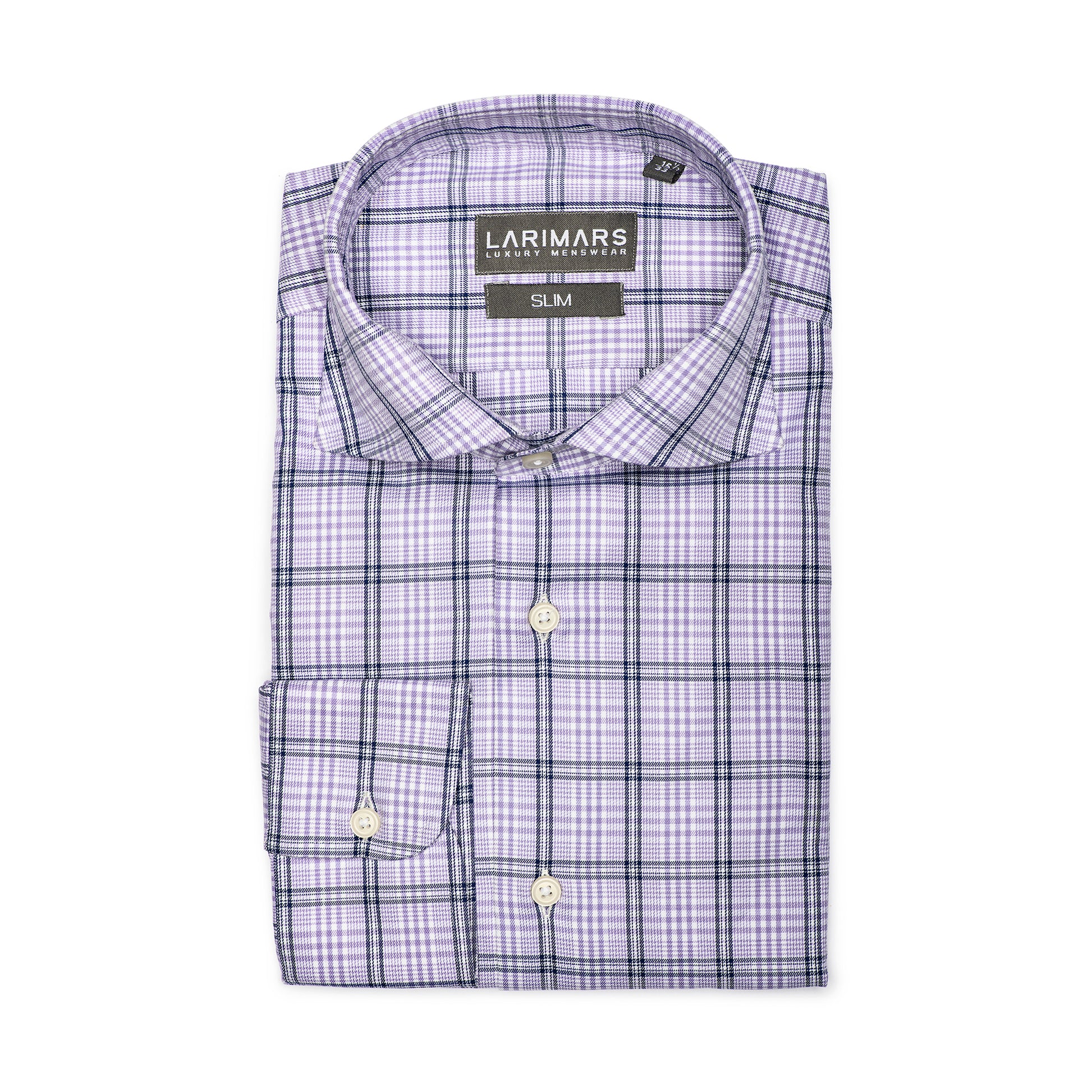 Purple Large Check Cotton Shirt for Men.