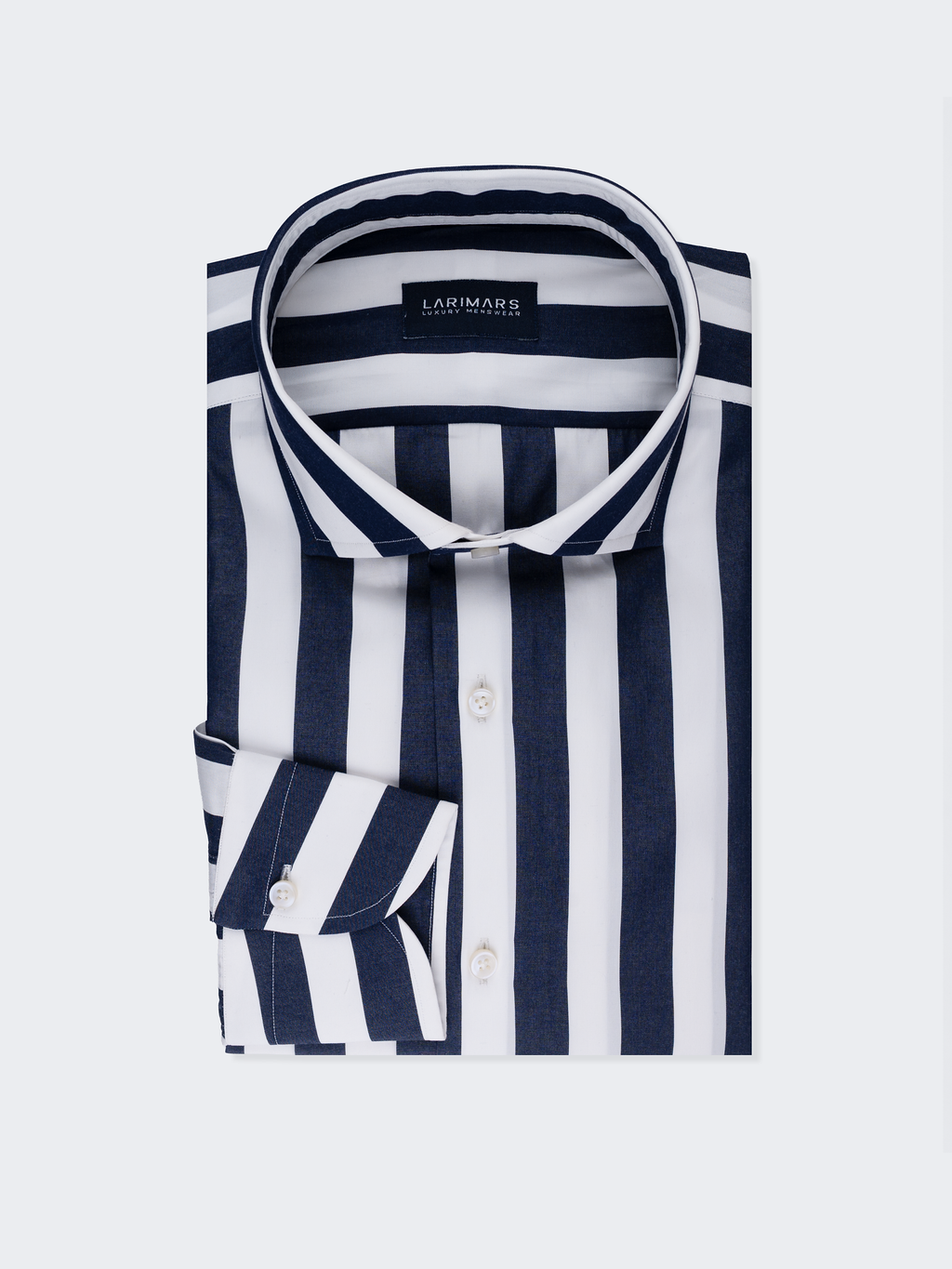 Blue Wide Stripe | Cotton Shirt