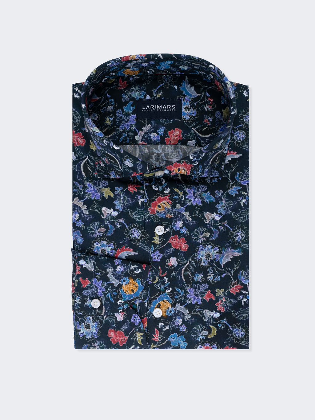 Western Blue Floral Print | Cotton Shirt