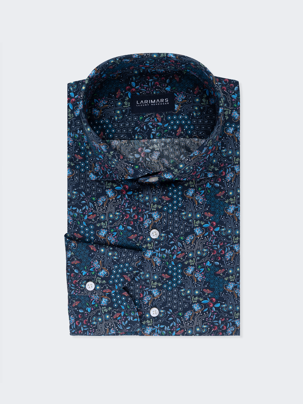Navy Blue Liberty Print | Cotton Shirt