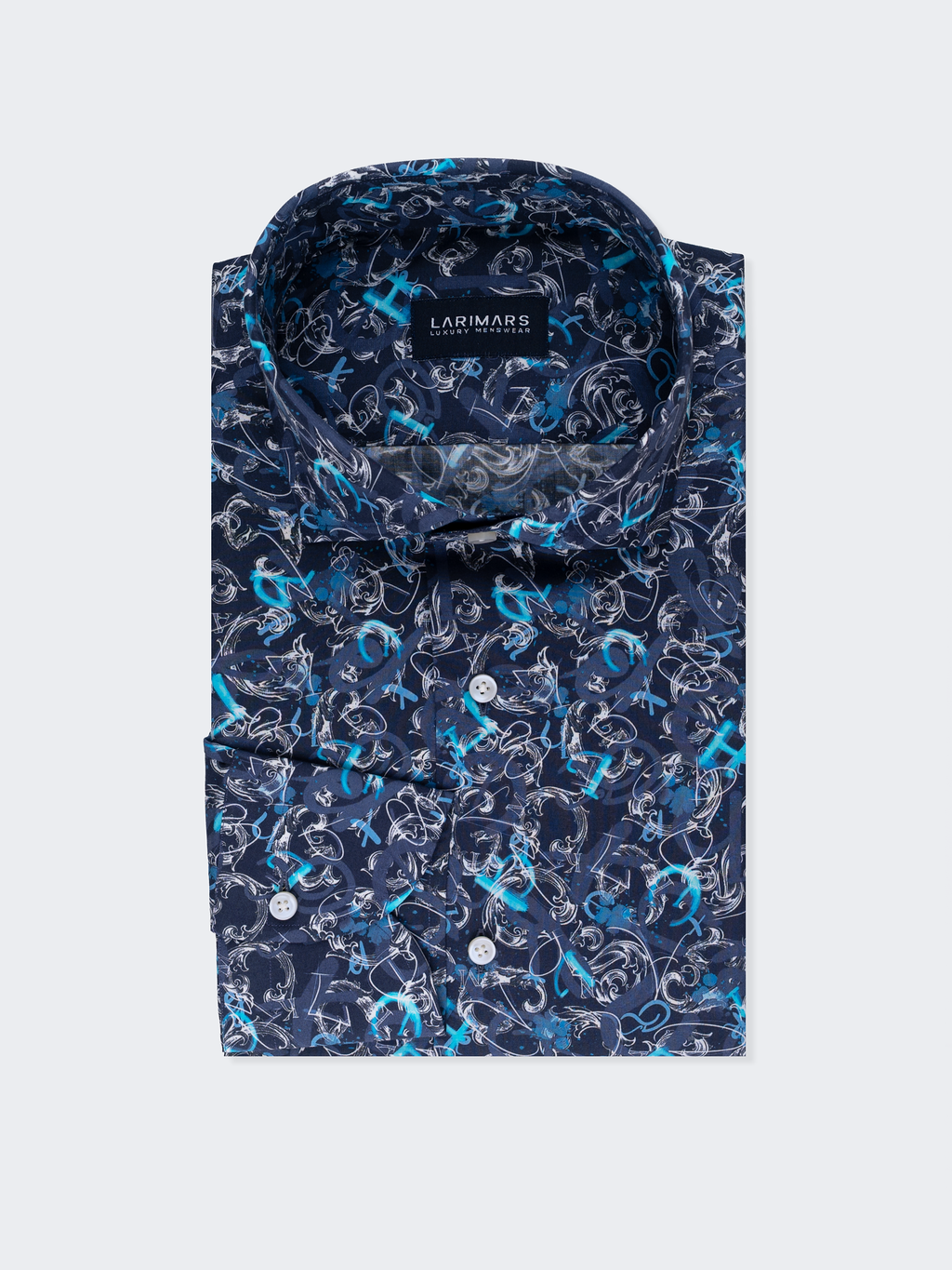 Blue and White Paisley Print | Cotton Shirt