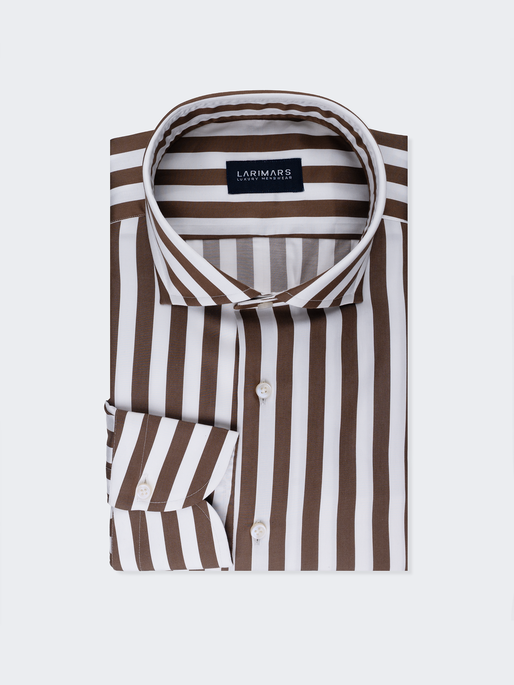 Brown Wide Stripe | Cotton Shirt