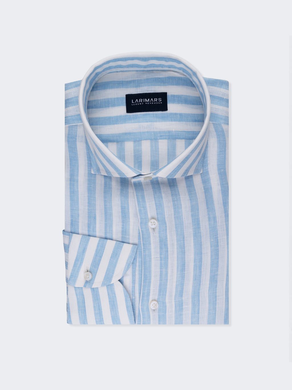 Light Blue Wide Stripe | Linen Shirt