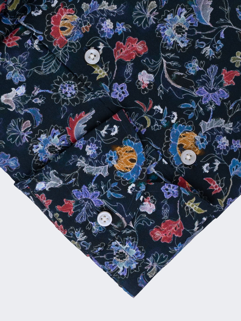 Western Blue Floral Print | Cotton Shirt