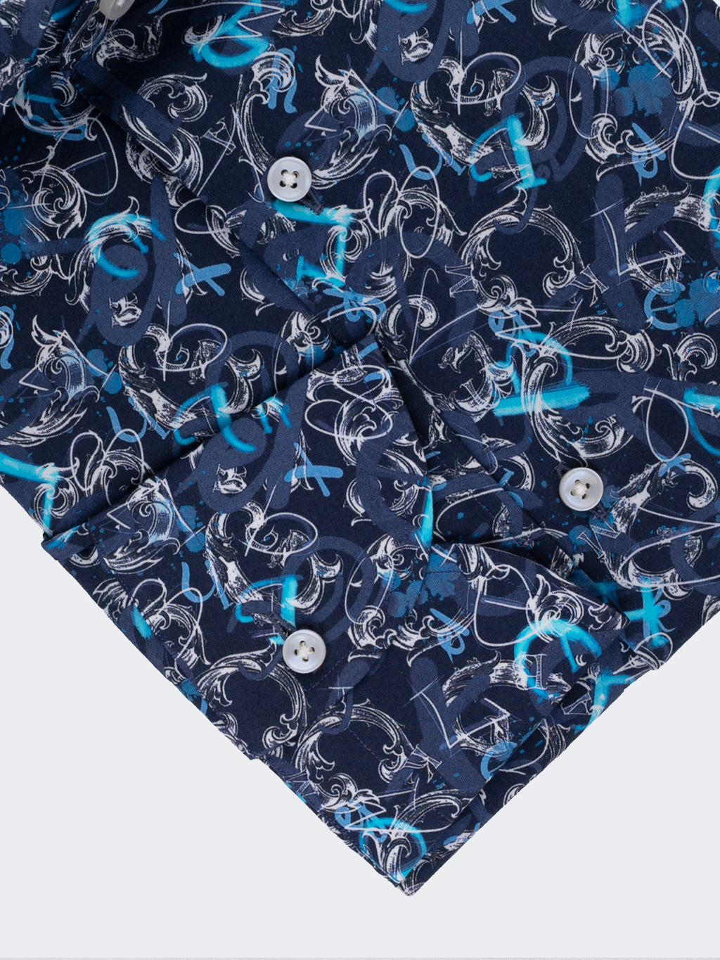 Blue and White Paisley Print | Cotton Shirt