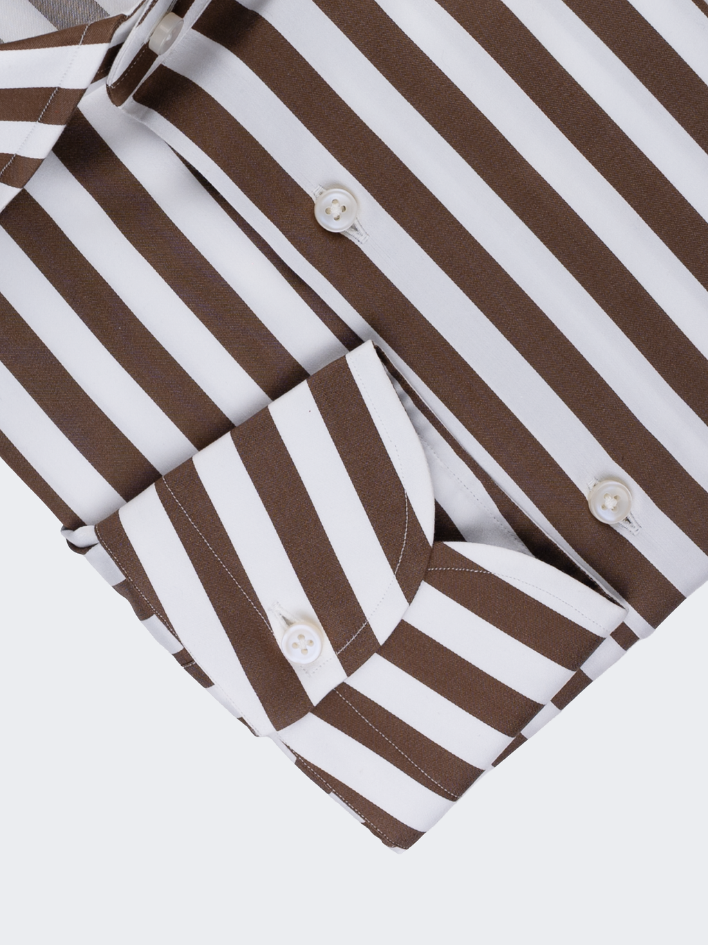 Brown Wide Stripe | Cotton Shirt