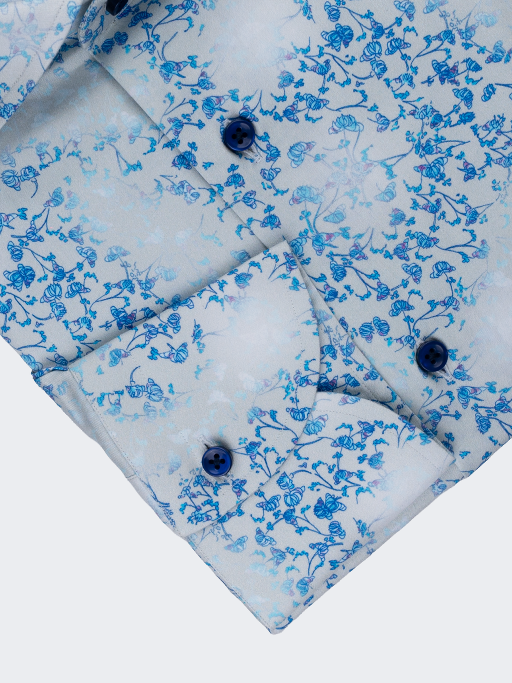 Blue Botanical Print | Cotton Shirt