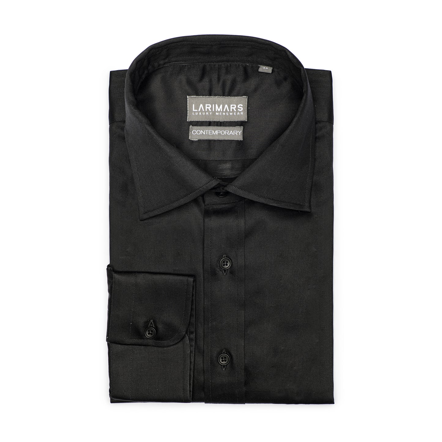 Solid Black Cotton Shirt for Men