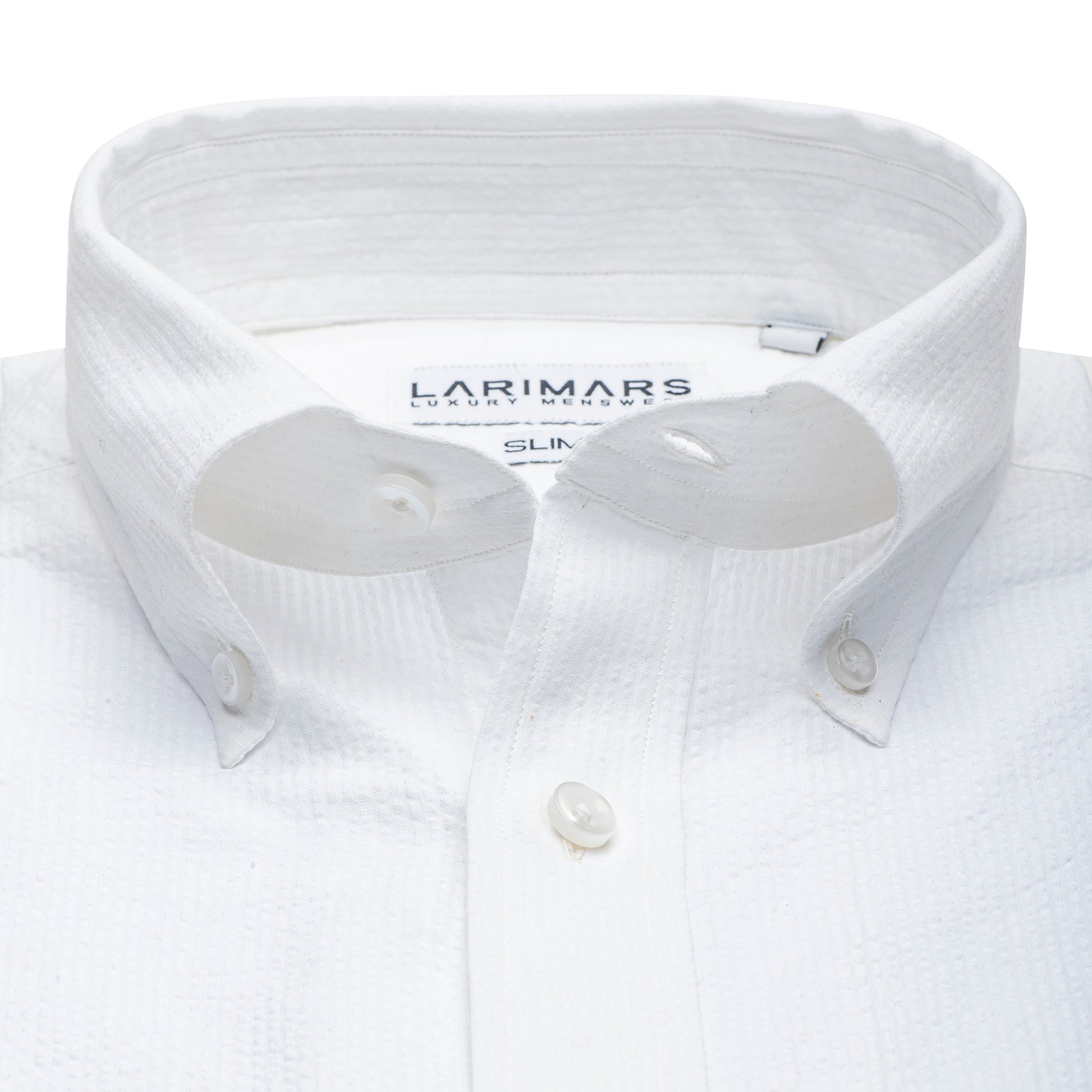 Collar of White Cotton Shirt