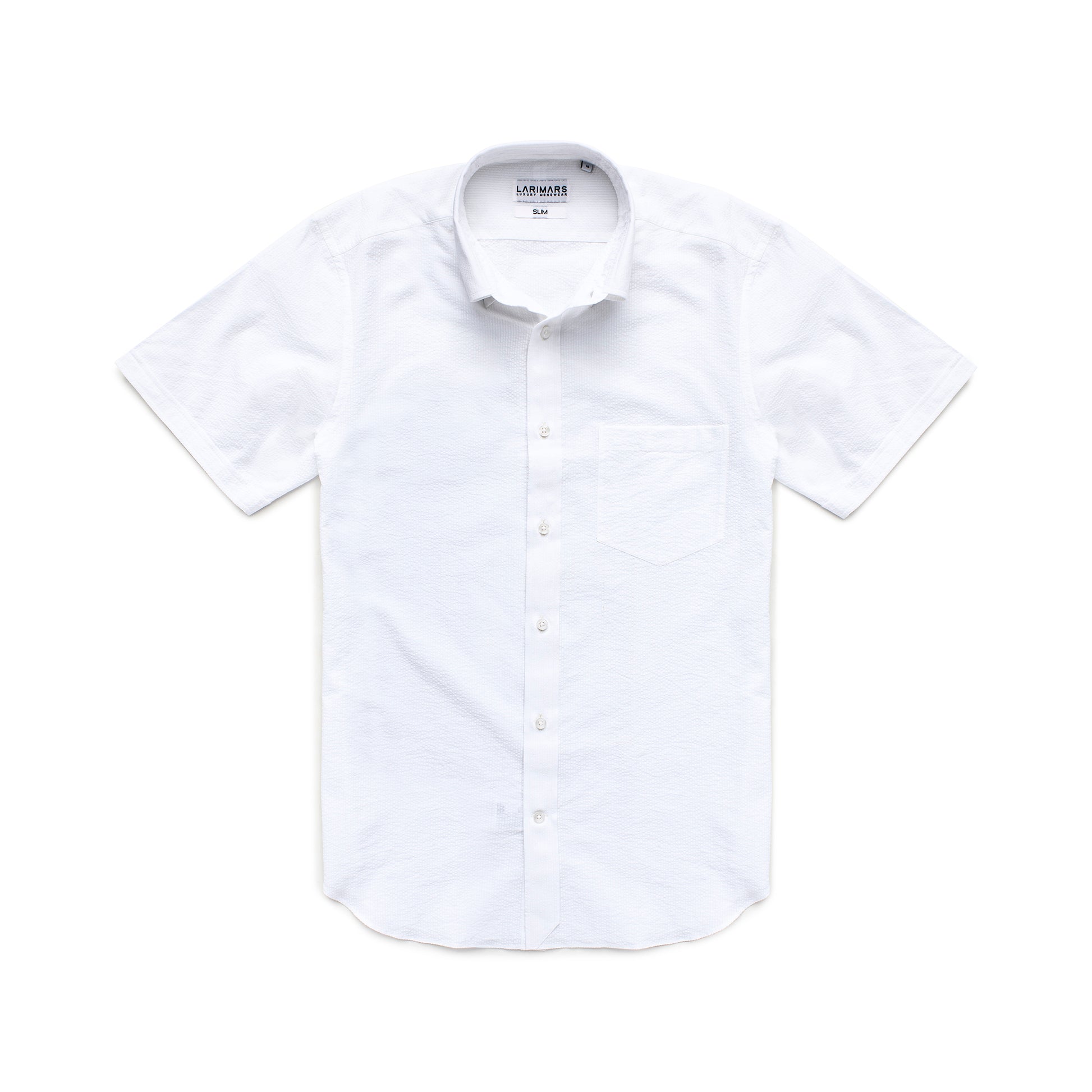 White Seersucker Half Sleeve Shirt for Men