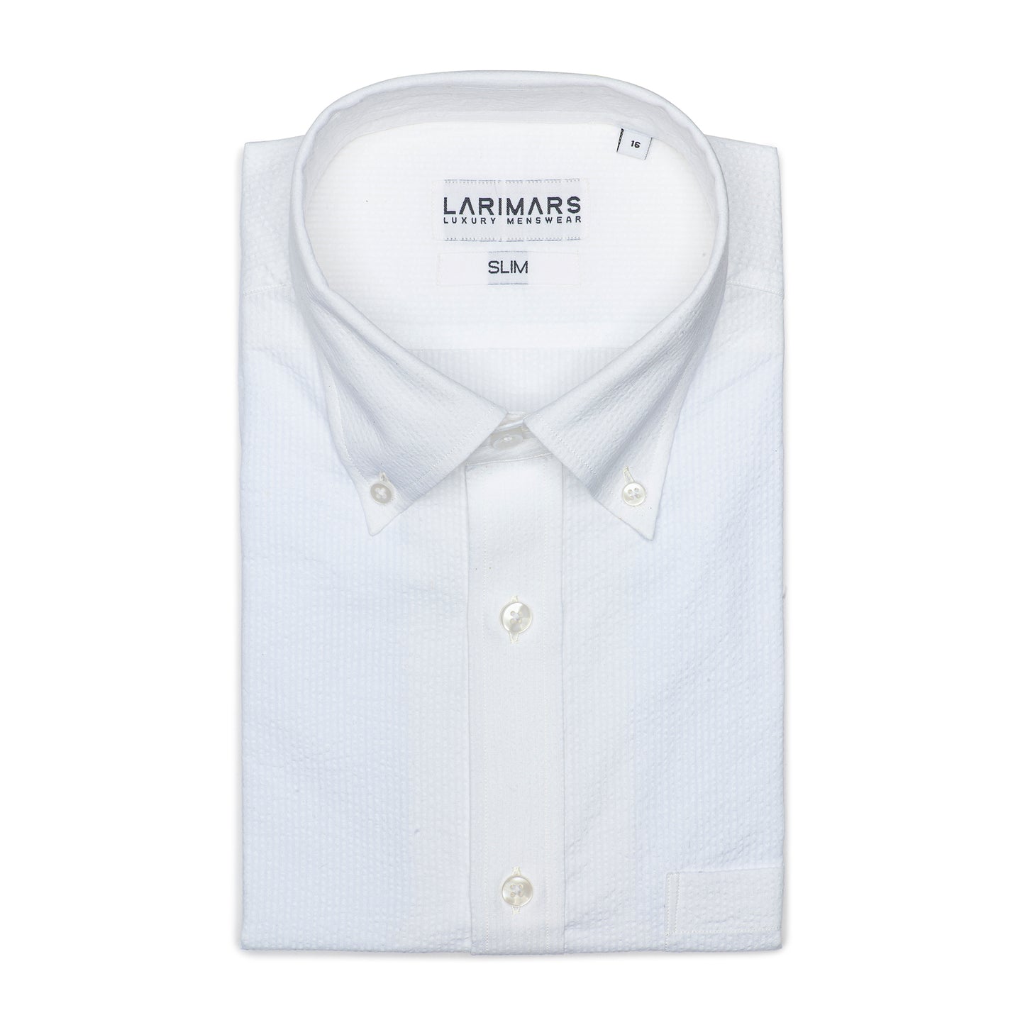 White Seersucker Half Sleeve Shirt for Men