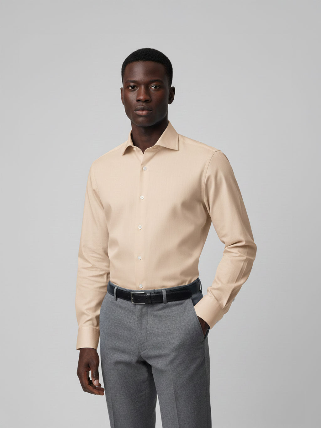 Beige Satin | Cotton Shirt