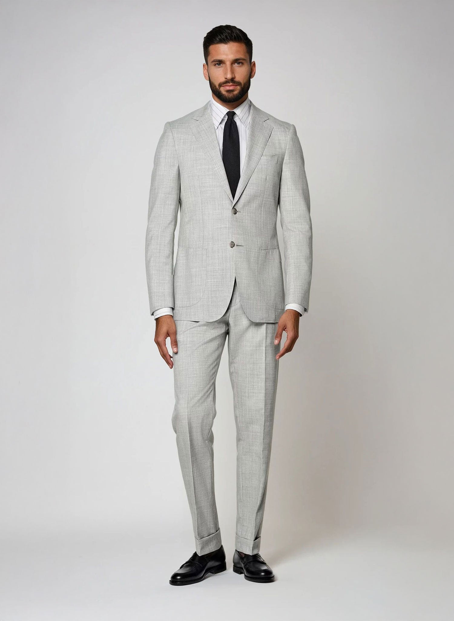 Light Grey Sharkskin Suit