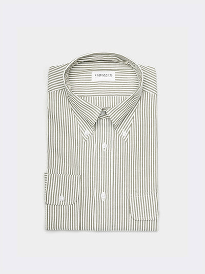 Olive Stripe Oxford | Button Down