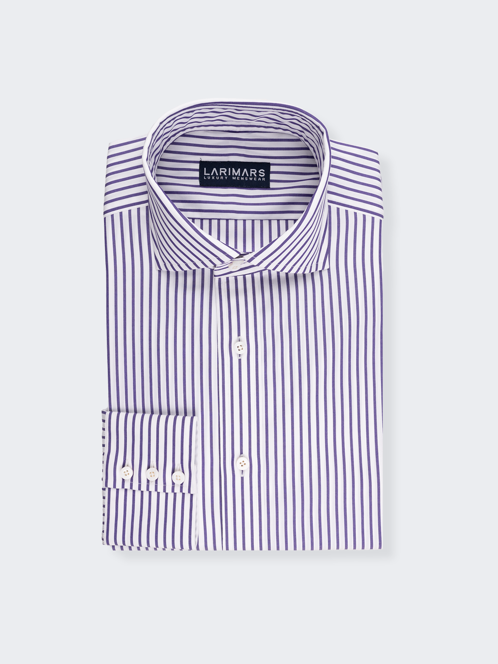 Purple Reverse Stripe | Double Button Collar