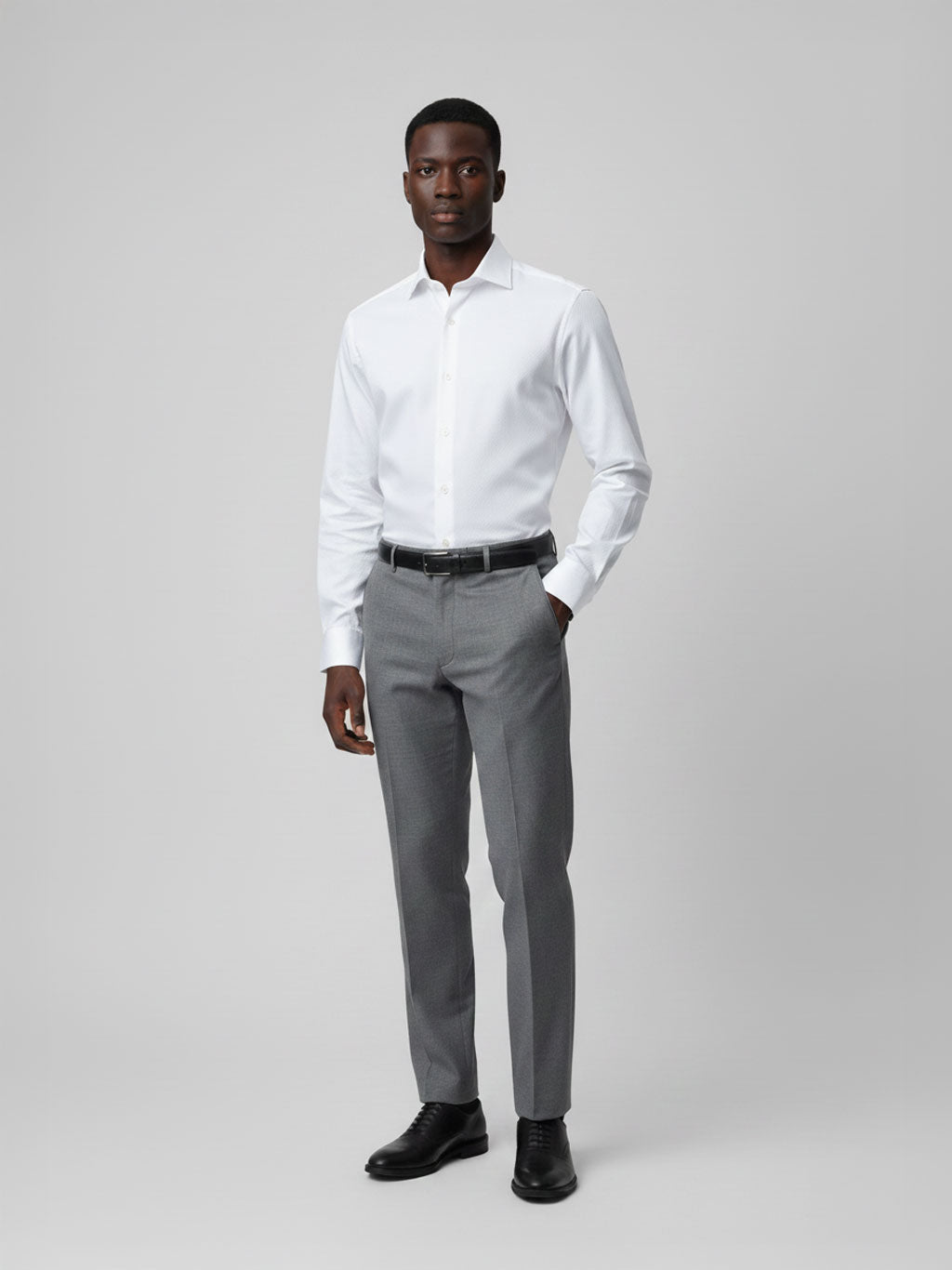 White Basket Weave Texture | Cotton Shirt