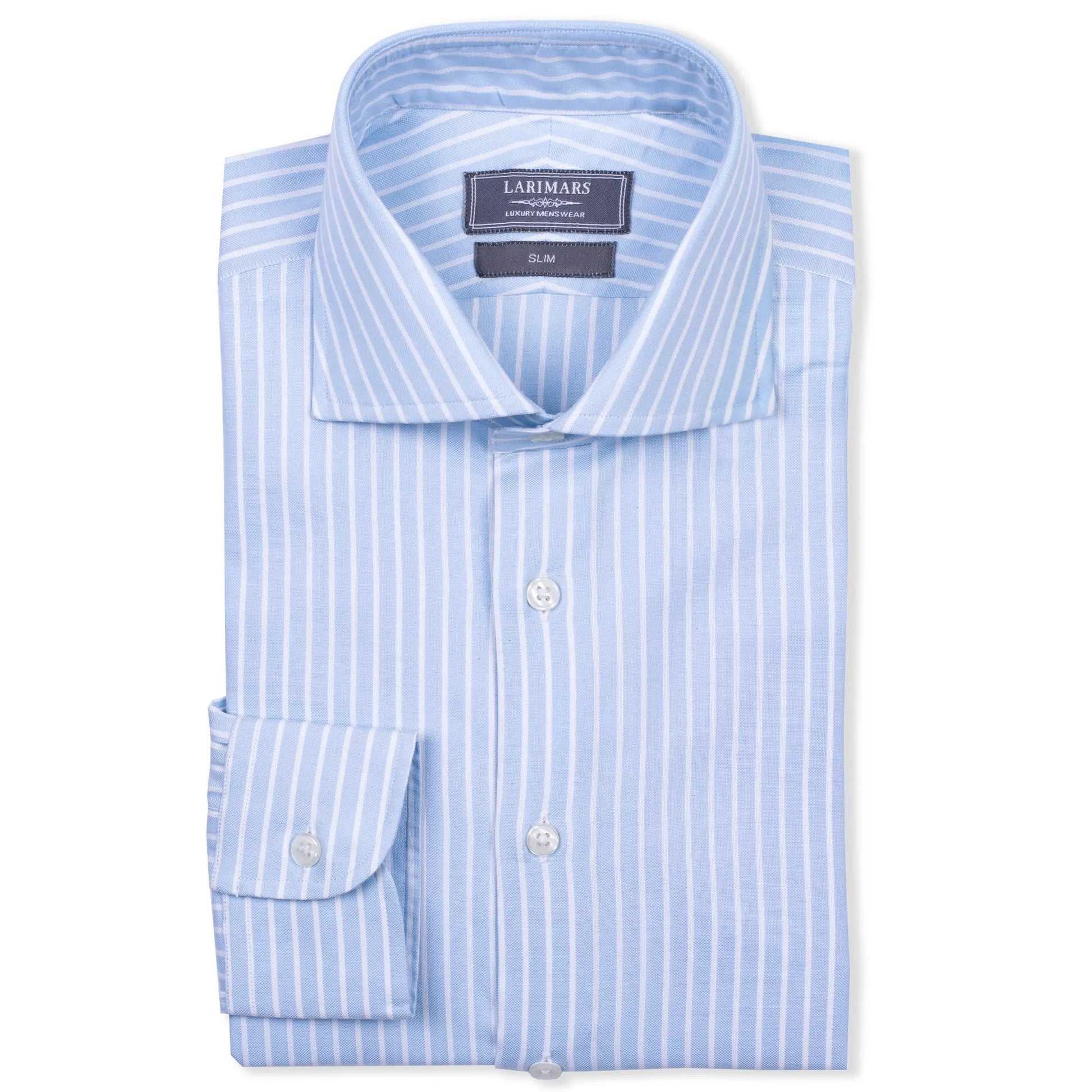 Light Blue Reverse Stripe - Larimars Clothing Men's Formal and casual wear shirts