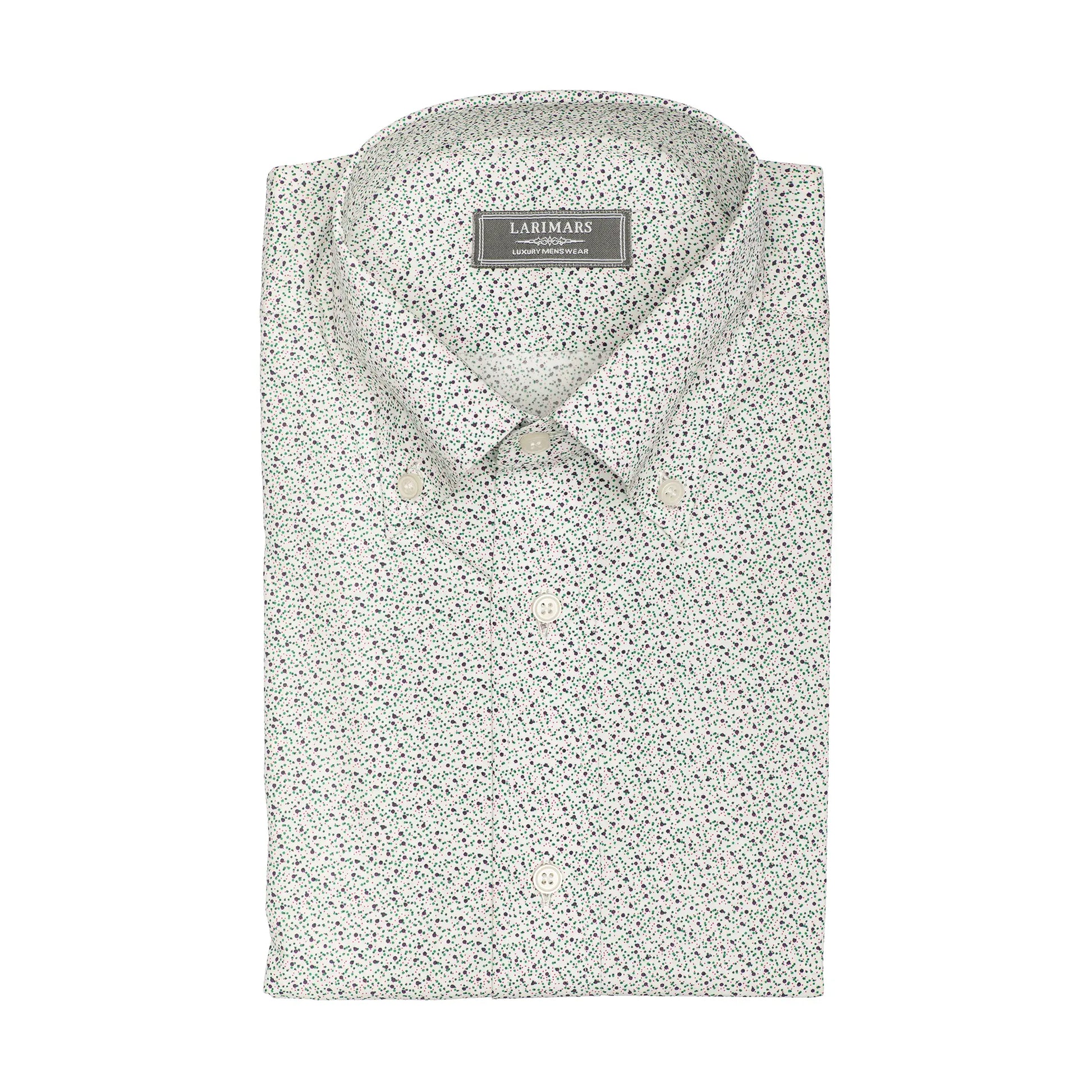 Multi Color Dot Print | Short Sleeves - Larimars Clothing Men's Formal and casual wear shirts
