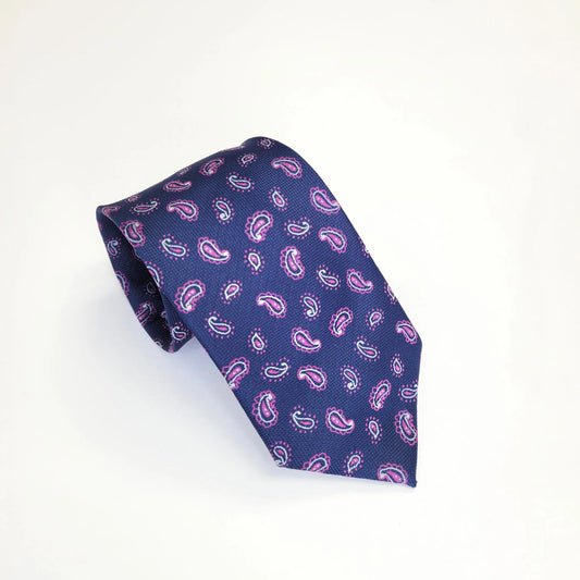 Pink Paisley Print on Navy Texture - Larimars Clothing Men's Formal and casual wear shirts