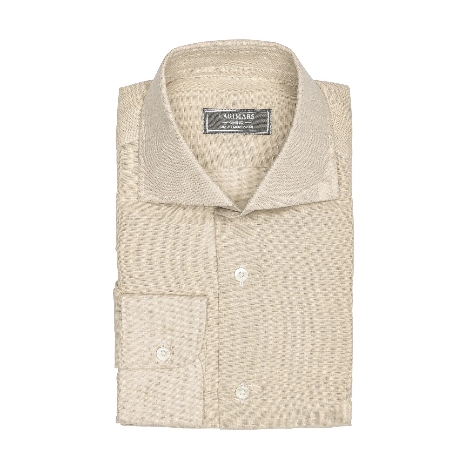 Beige Cotton Linen | Burgoyne - Larimars Clothing Men's Formal and casual wear shirts