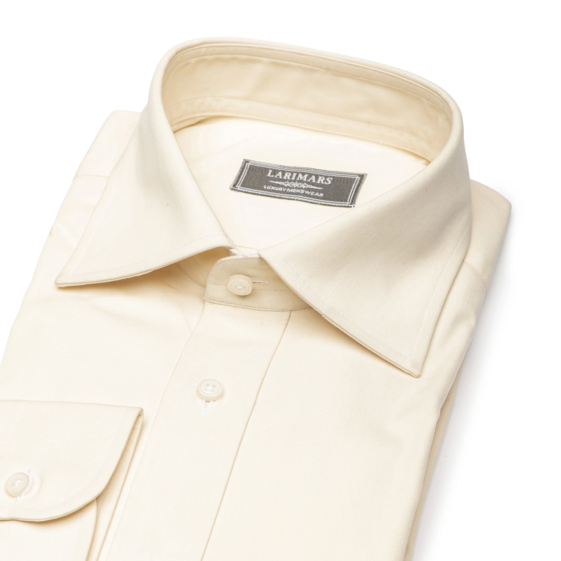 Beige Fine Twill - Larimars Clothing Men's Formal and casual wear shirts