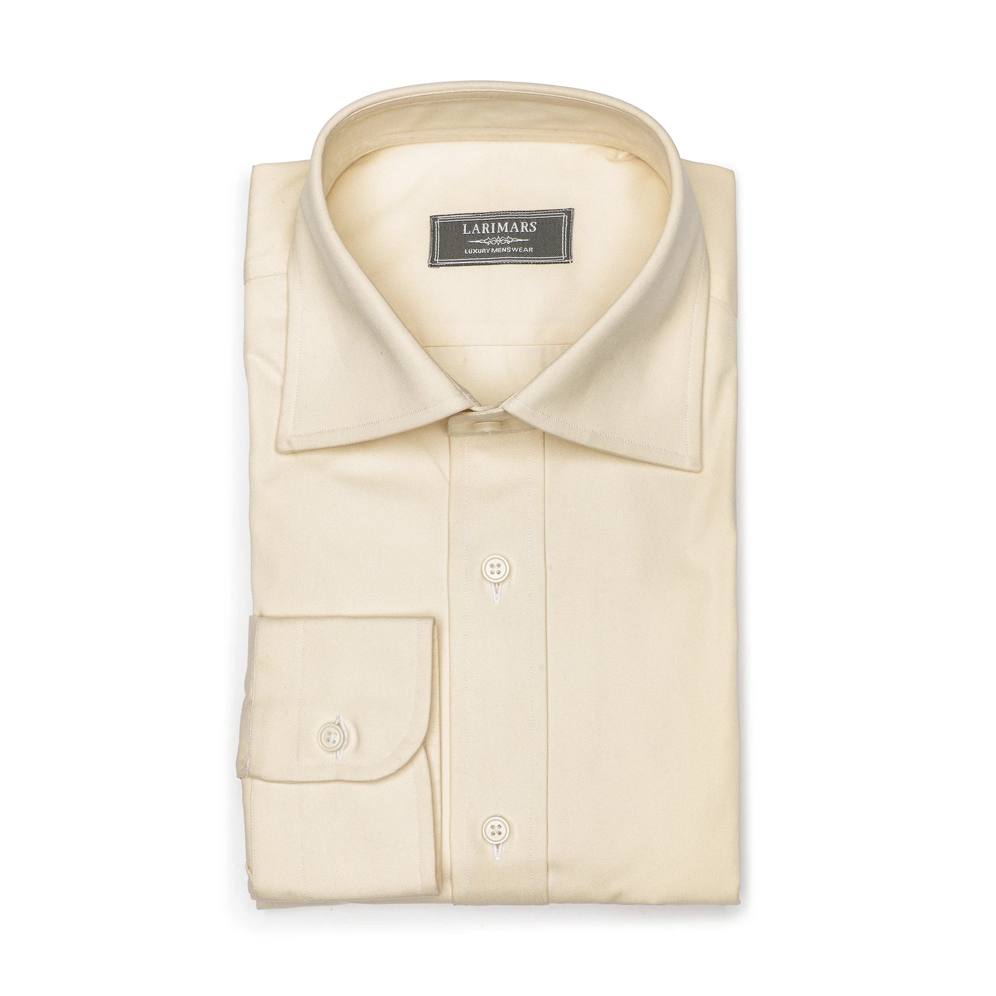 Beige Fine Twill - Larimars Clothing Men's Formal and casual wear shirts
