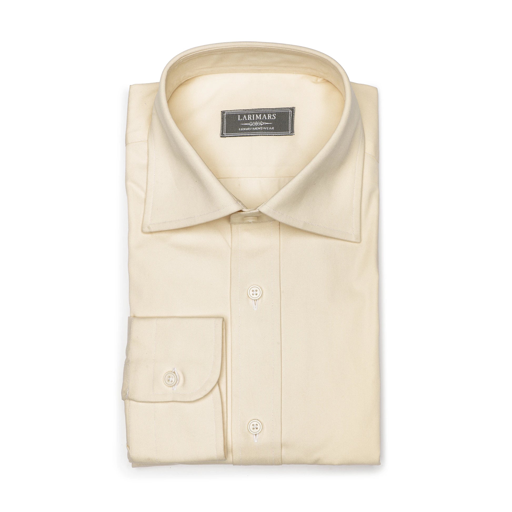 Beige Fine Twill - Larimars Clothing Men's Formal and casual wear shirts
