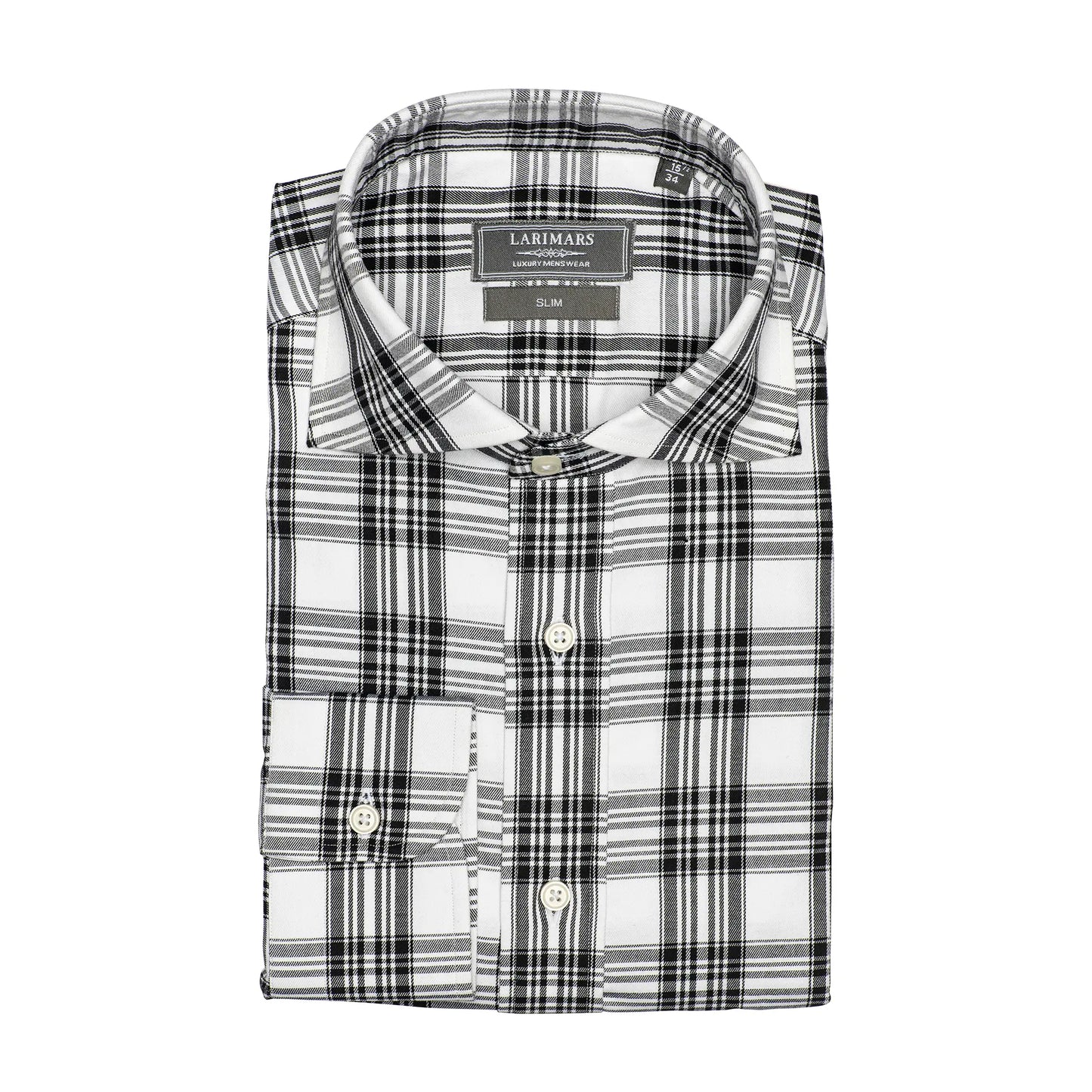Black & White Plaid - Larimars Clothing Men's Formal and casual wear shirts