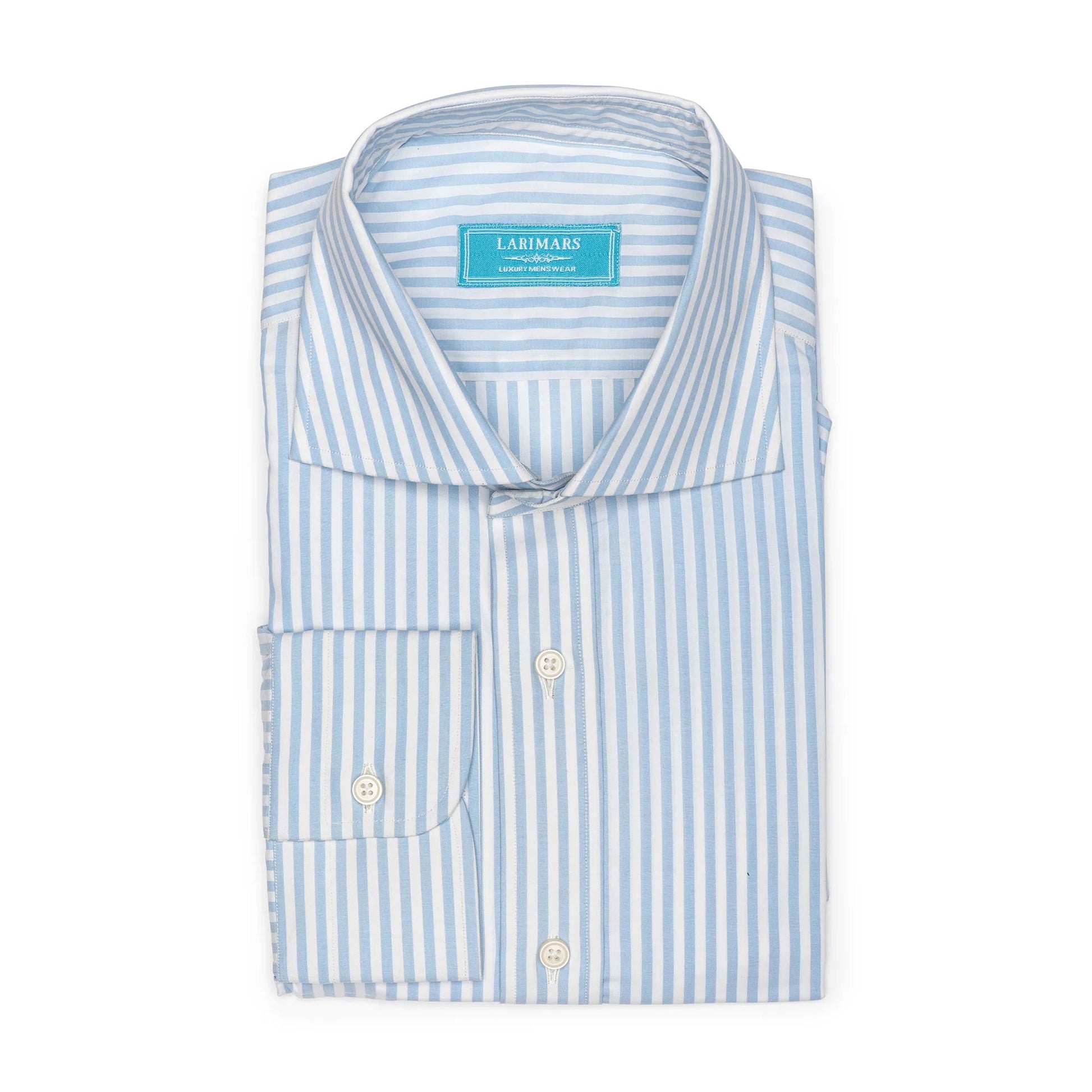 Light Blue Bengal Stripe - Larimars Clothing Men's Formal and casual wear shirts