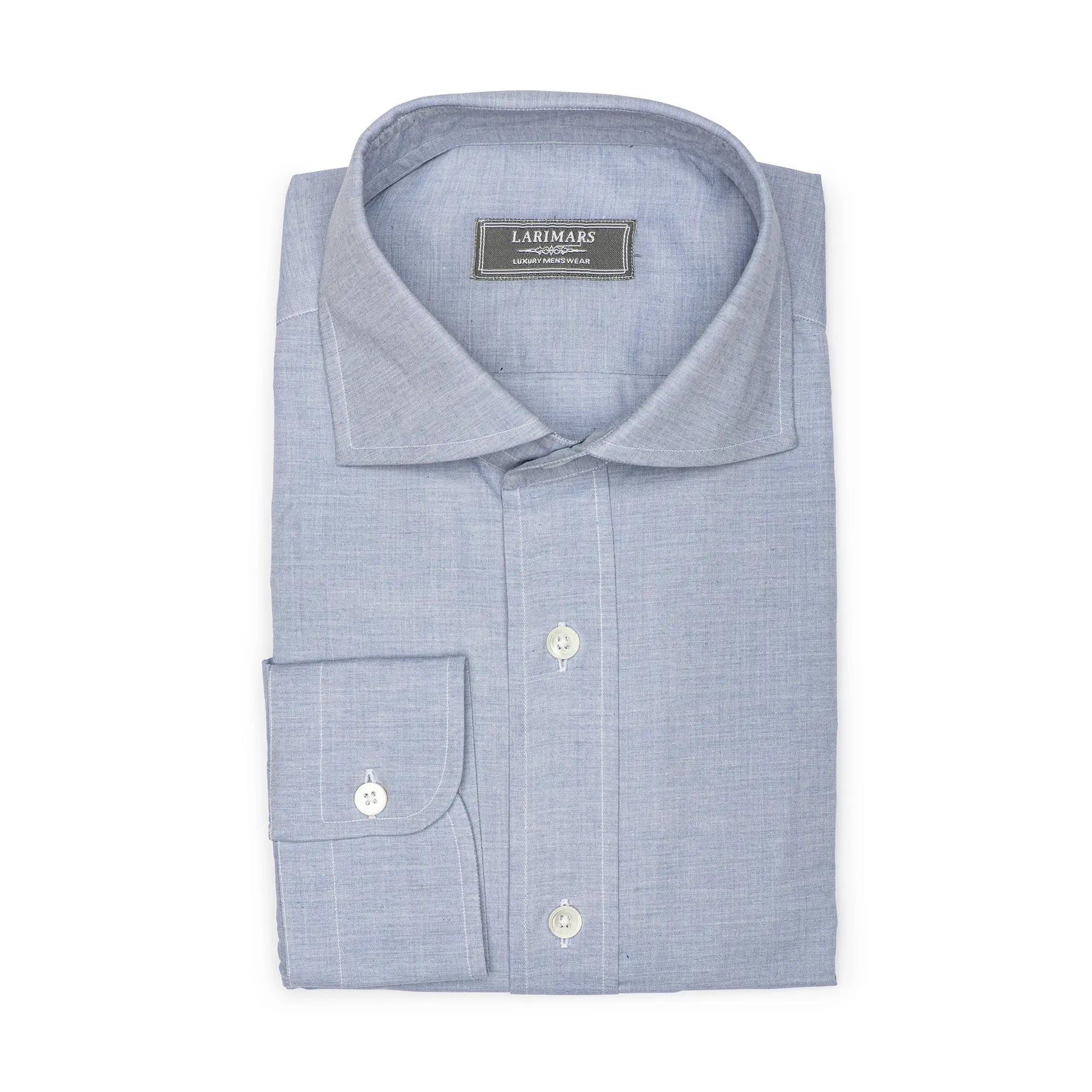 Blue Chambray - Larimars Clothing Men's Formal and casual wear shirts