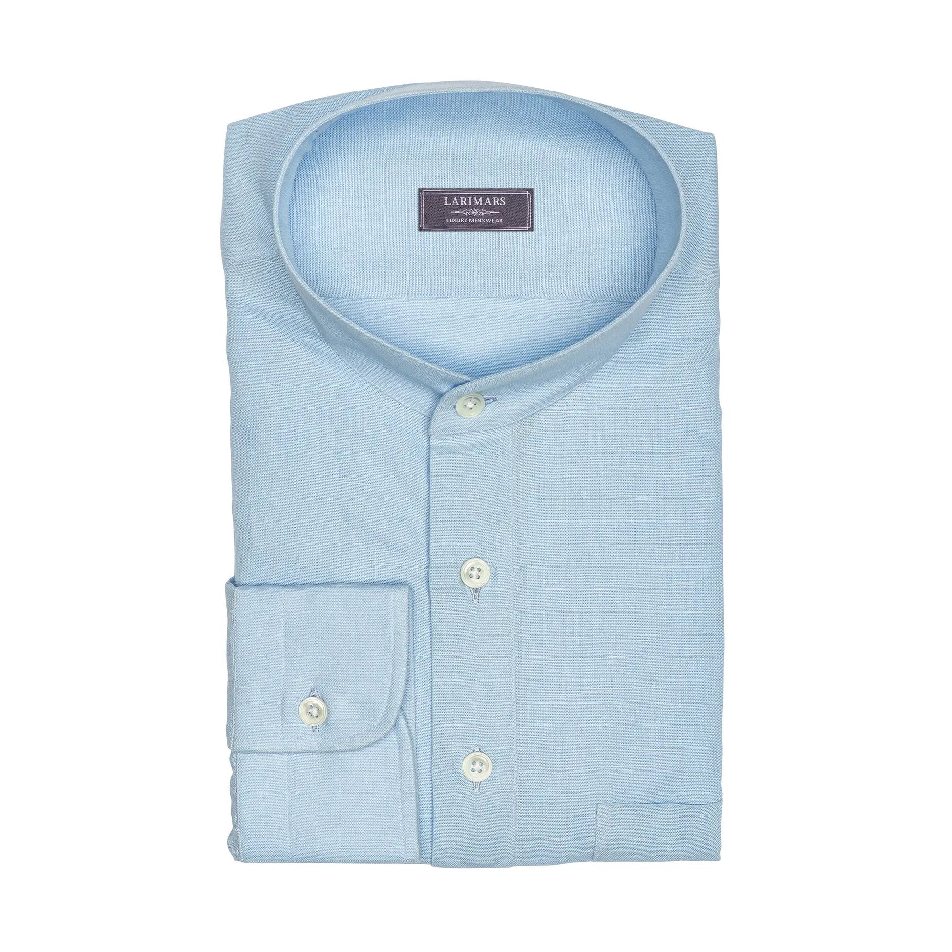 Blue Cotton Linen | Burgoyne - Larimars Clothing Men's Formal and casual wear shirts